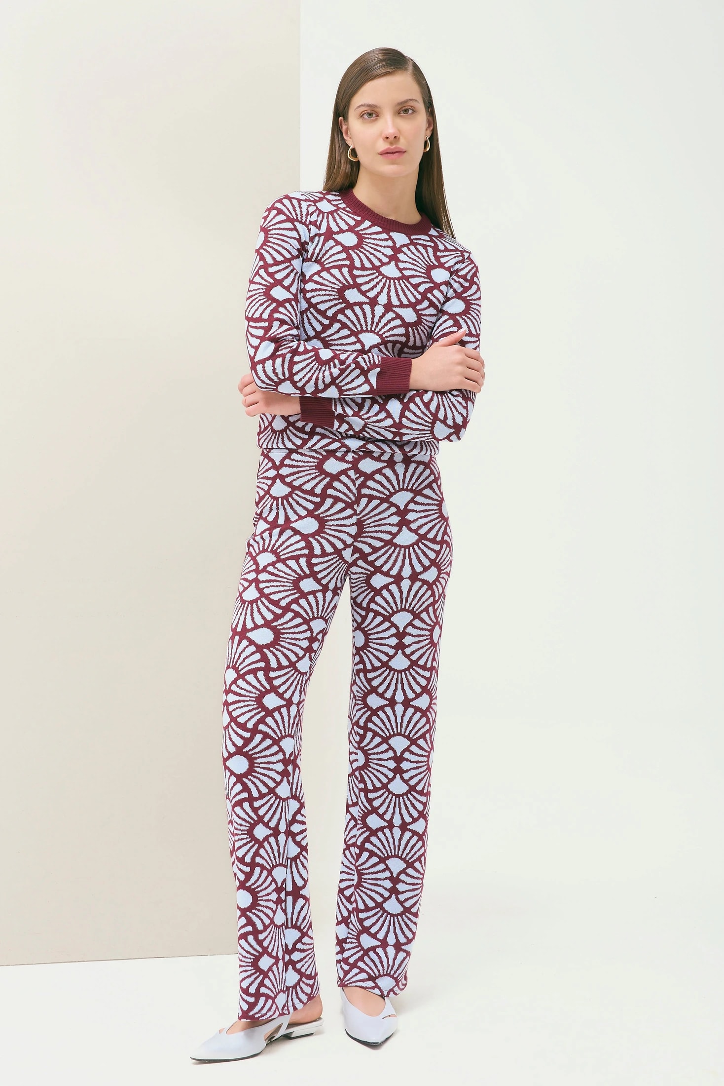 Pantalón Venus Vinotinto-Azul Celeste - imagen 1