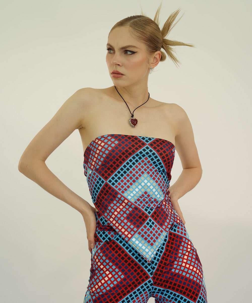 Napkin Top in Blue Print - imagen 1