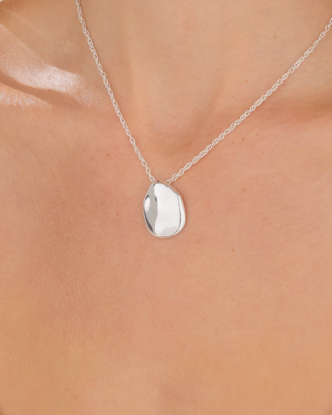 Collar Placa Amorfo Plata - imagen 1