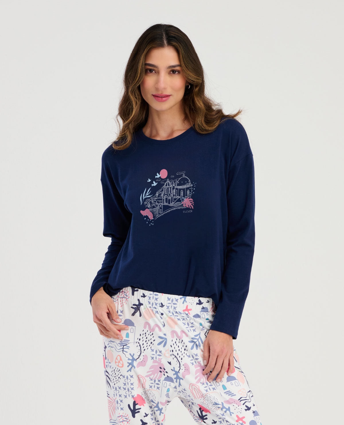 Pijama de Pantalón | Camiseta Manga Larga - imagen 1