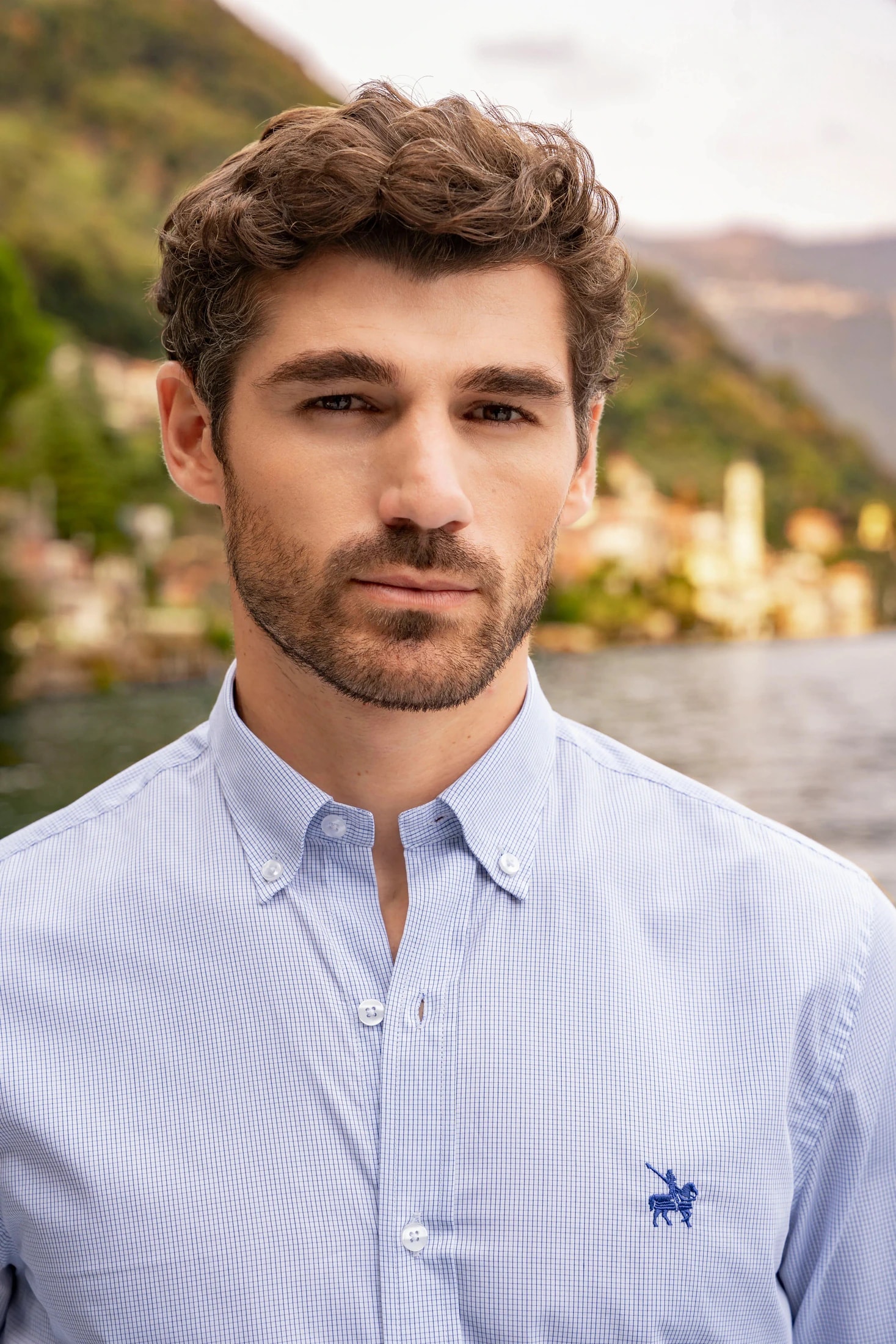 Camisa Twill Cuadros Hombre Azul medio - imagen 1