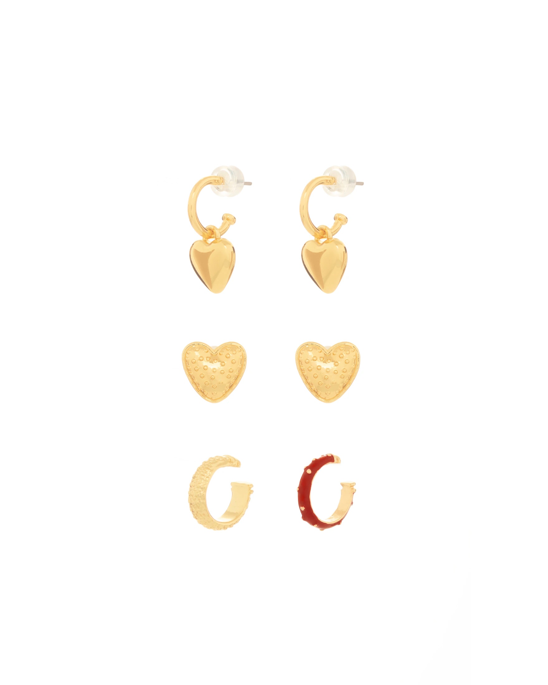 Set X4 Aretes Corazón - imagen 1