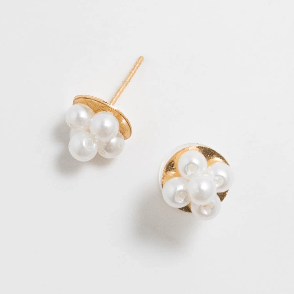 Aretes Topo Dupla Dorado - imagen 1