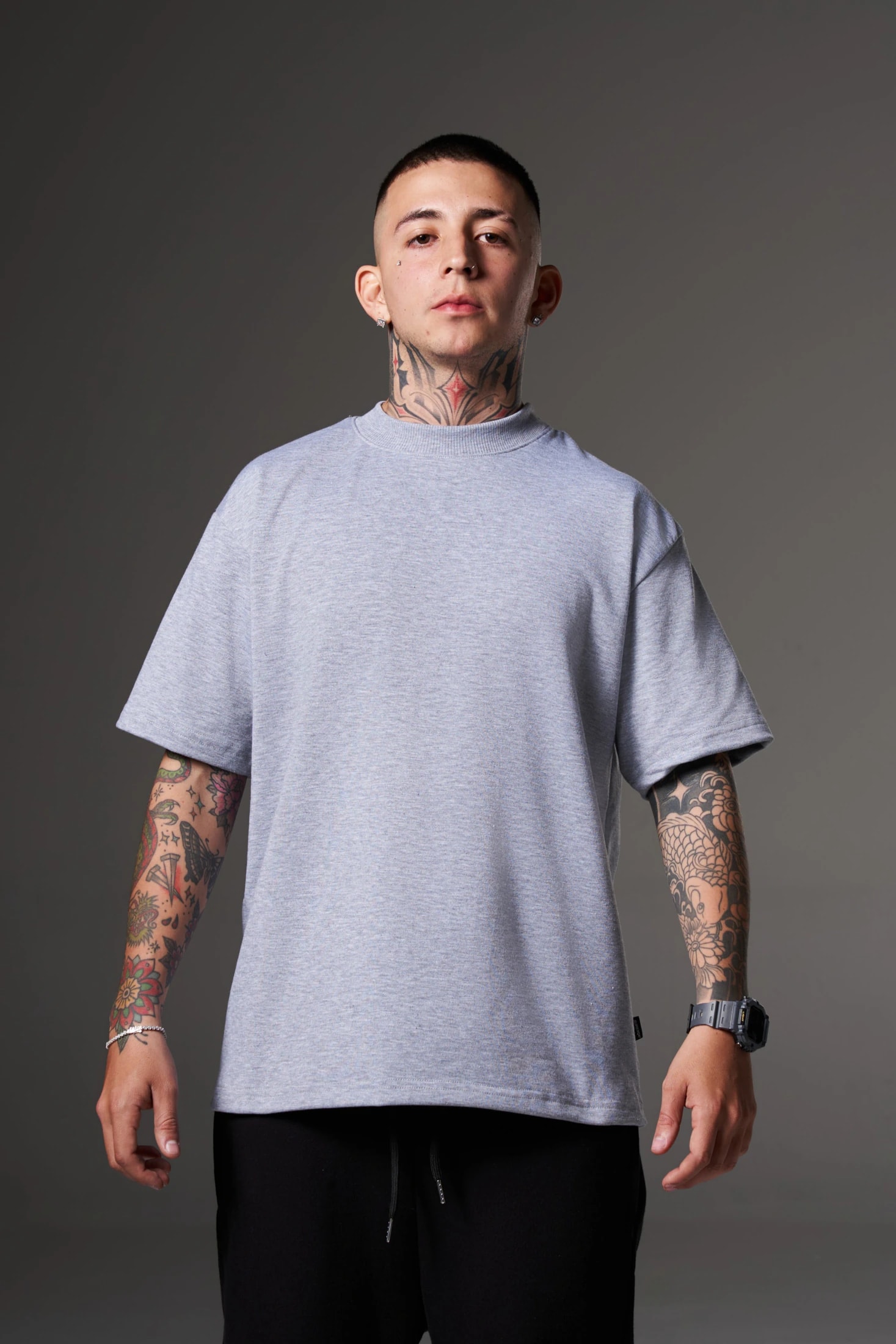 CAMISETA GRIS JASPE OVERSIZE SVG - imagen 1