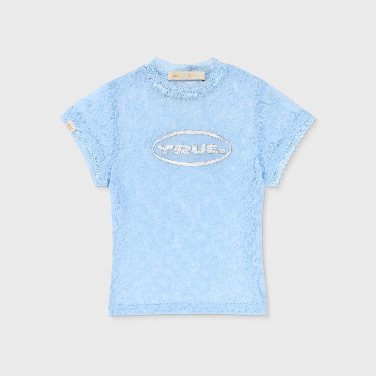 Floral Lace Baby Tee - Light Blue - imagen 1