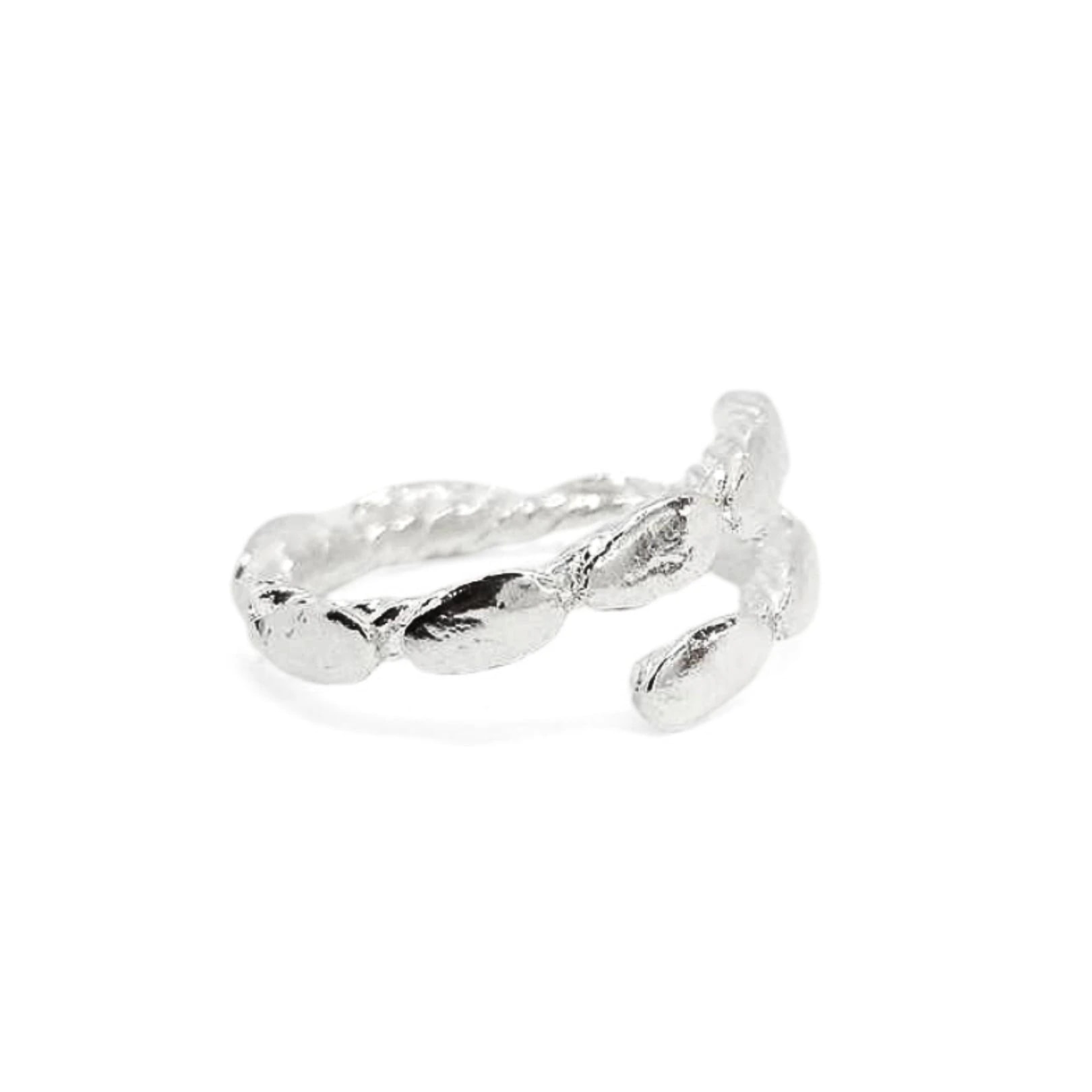 Anillo adaptable pétalos mini  en plata brillante - imagen 1