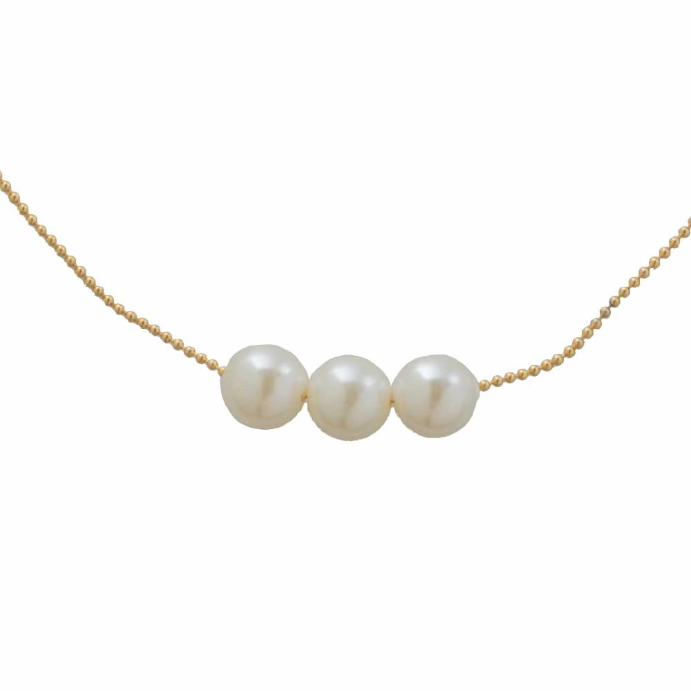 Collar Cadena Tres Perlas - imagen 1