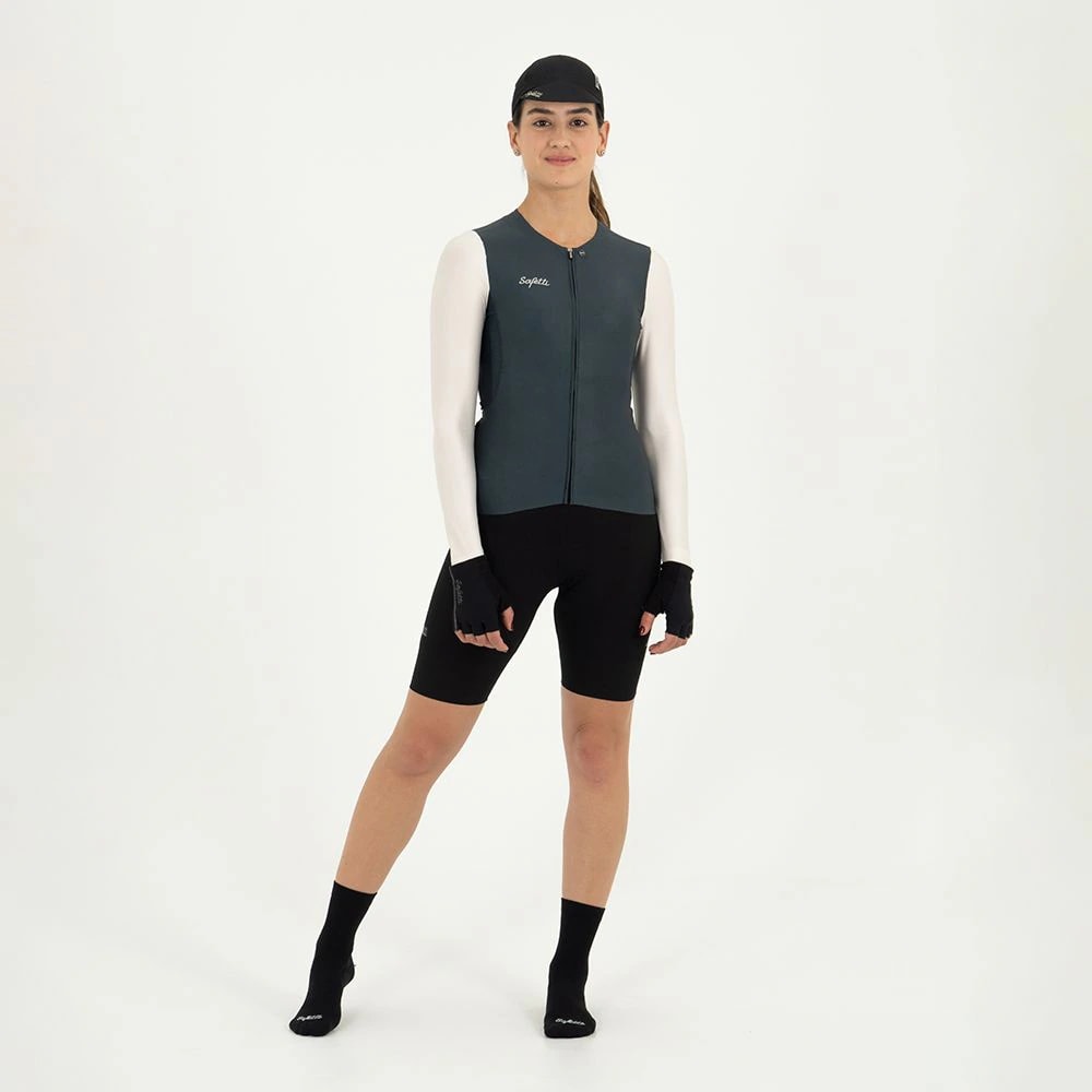 CAMISA CICLISMO MANGA LARGA IVORY GRAY PARA MUJER - imagen 1