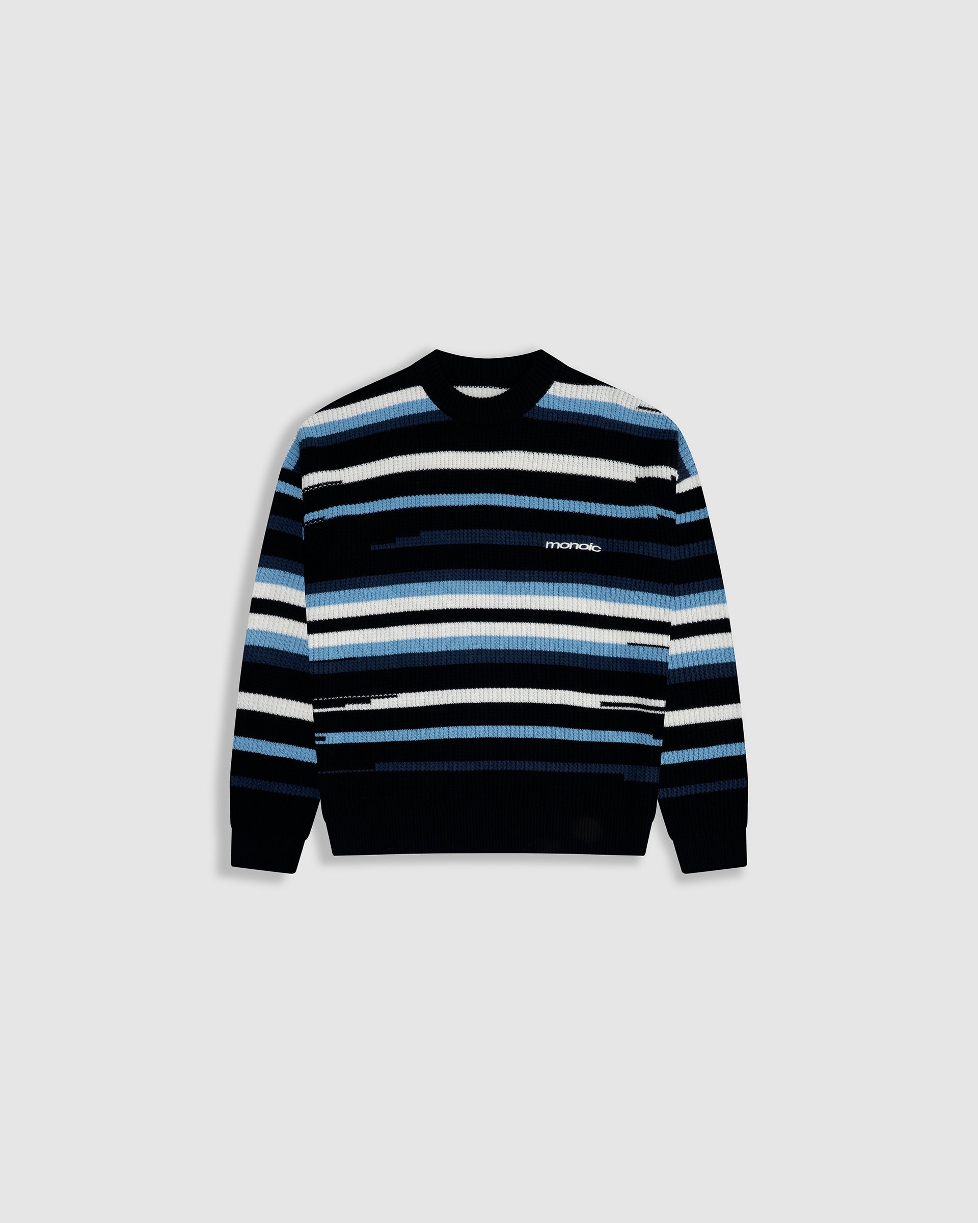 Striped Knitwear Sweater – Azul, Crema y Negro - imagen 1