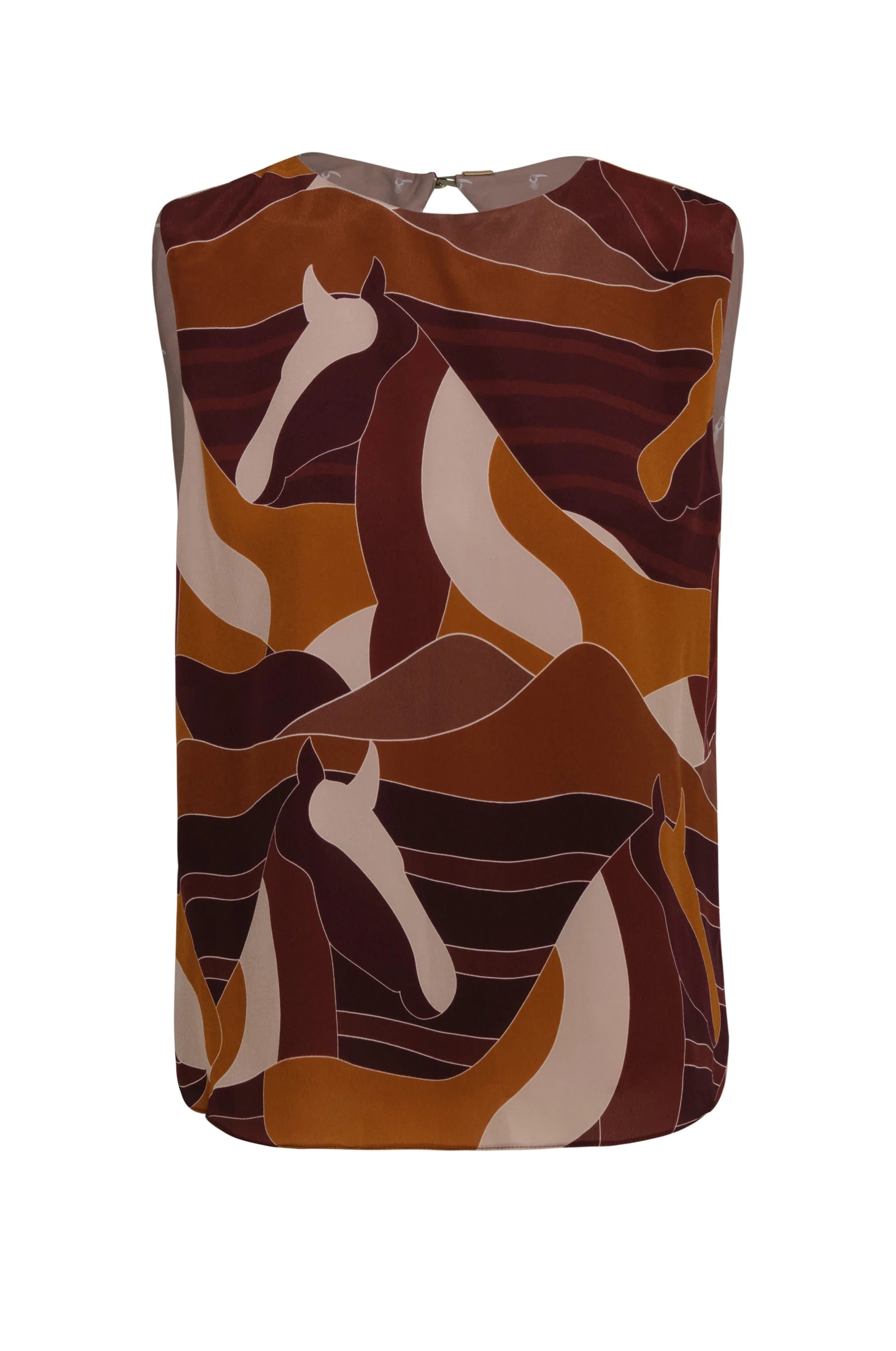 Silvia Crepe Chine Blouse / Purple Horses - imagen 1