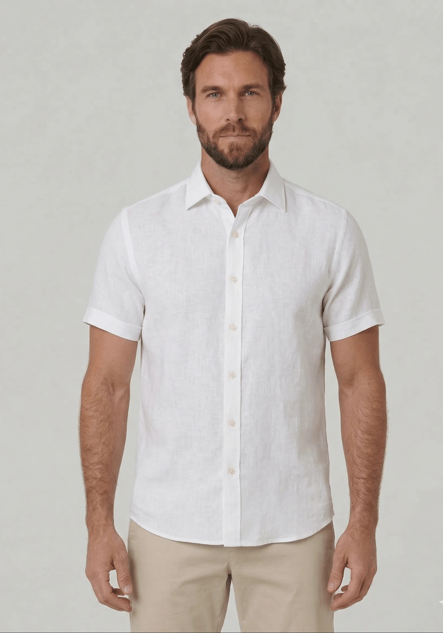Camisa en lino manga corta para hombre Jon Sonen 017224066 - imagen 1
