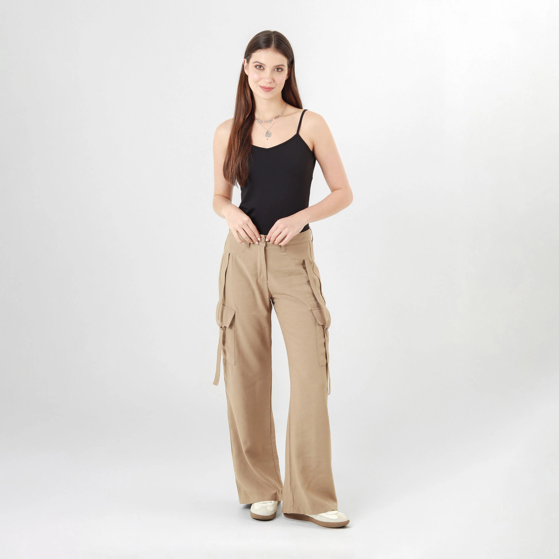 Pantalon Tipo Cargo Tiro Alto Bota Recta - imagen 1