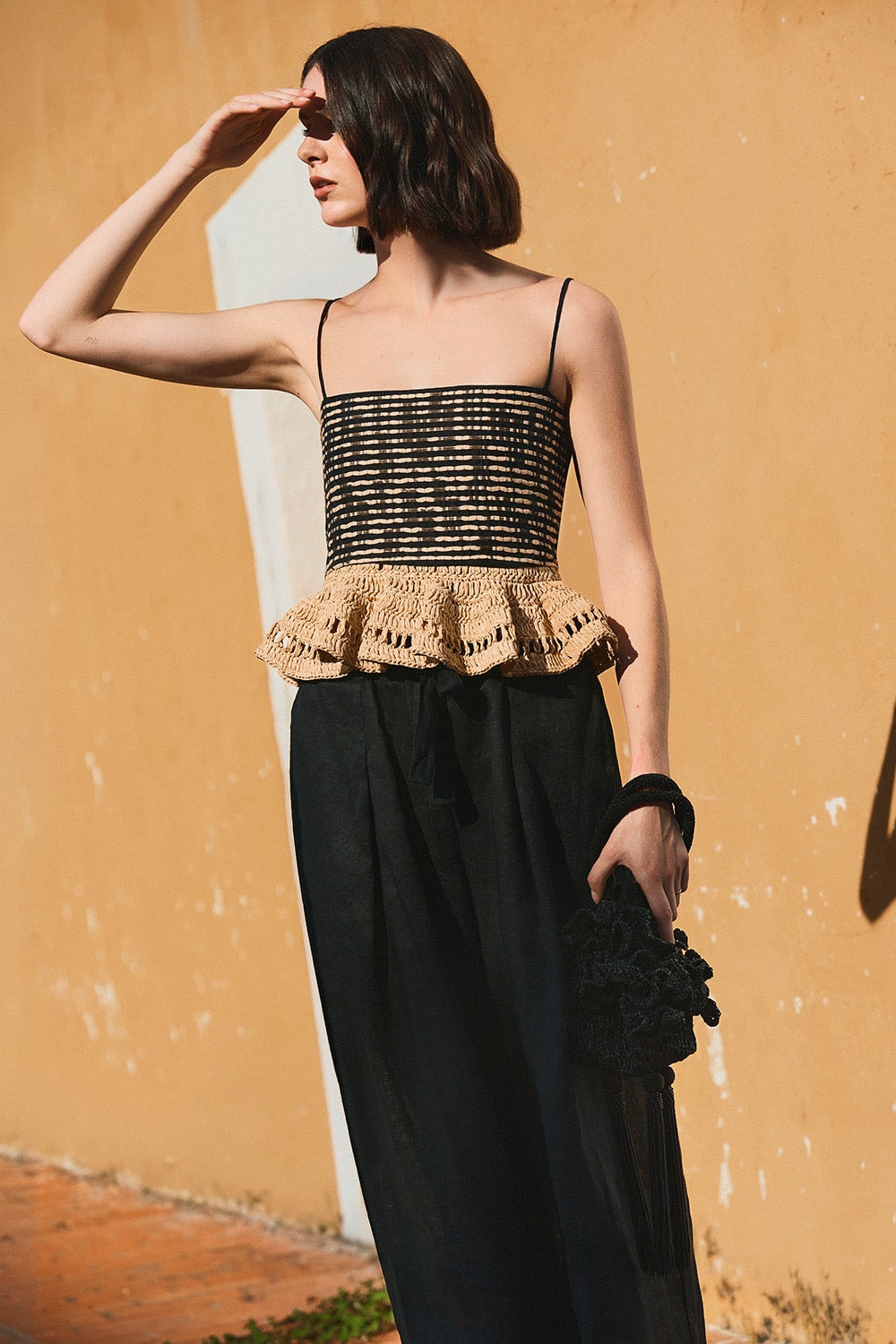 Crop top Mompox crema negro - imagen 1