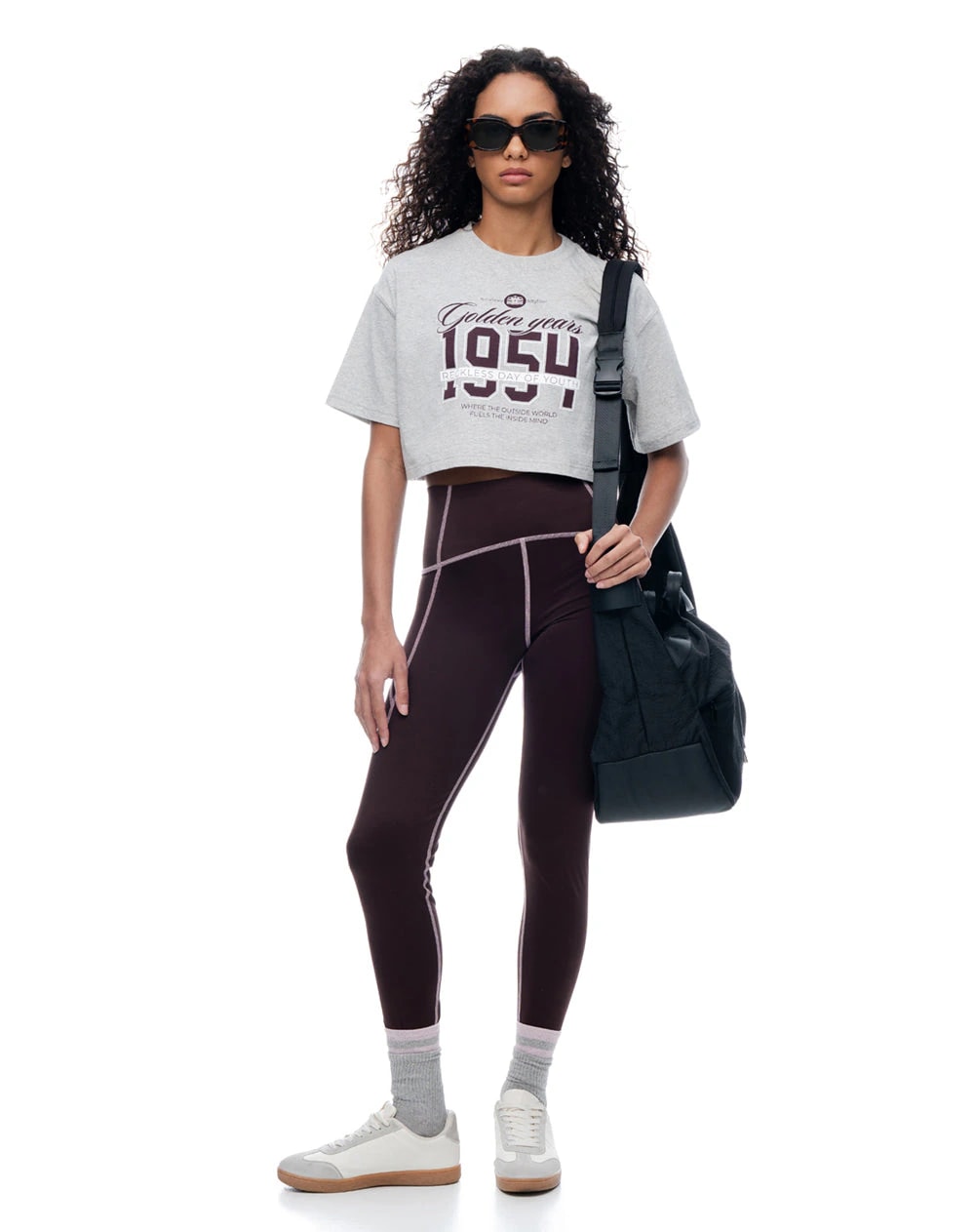 Legging tiro alto vino tinto mujer - imagen 1