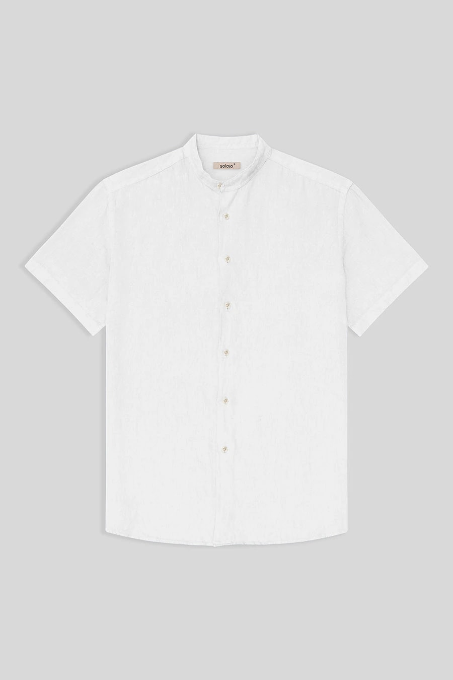 men’s linen shirt mao white mc basic - imagen 1