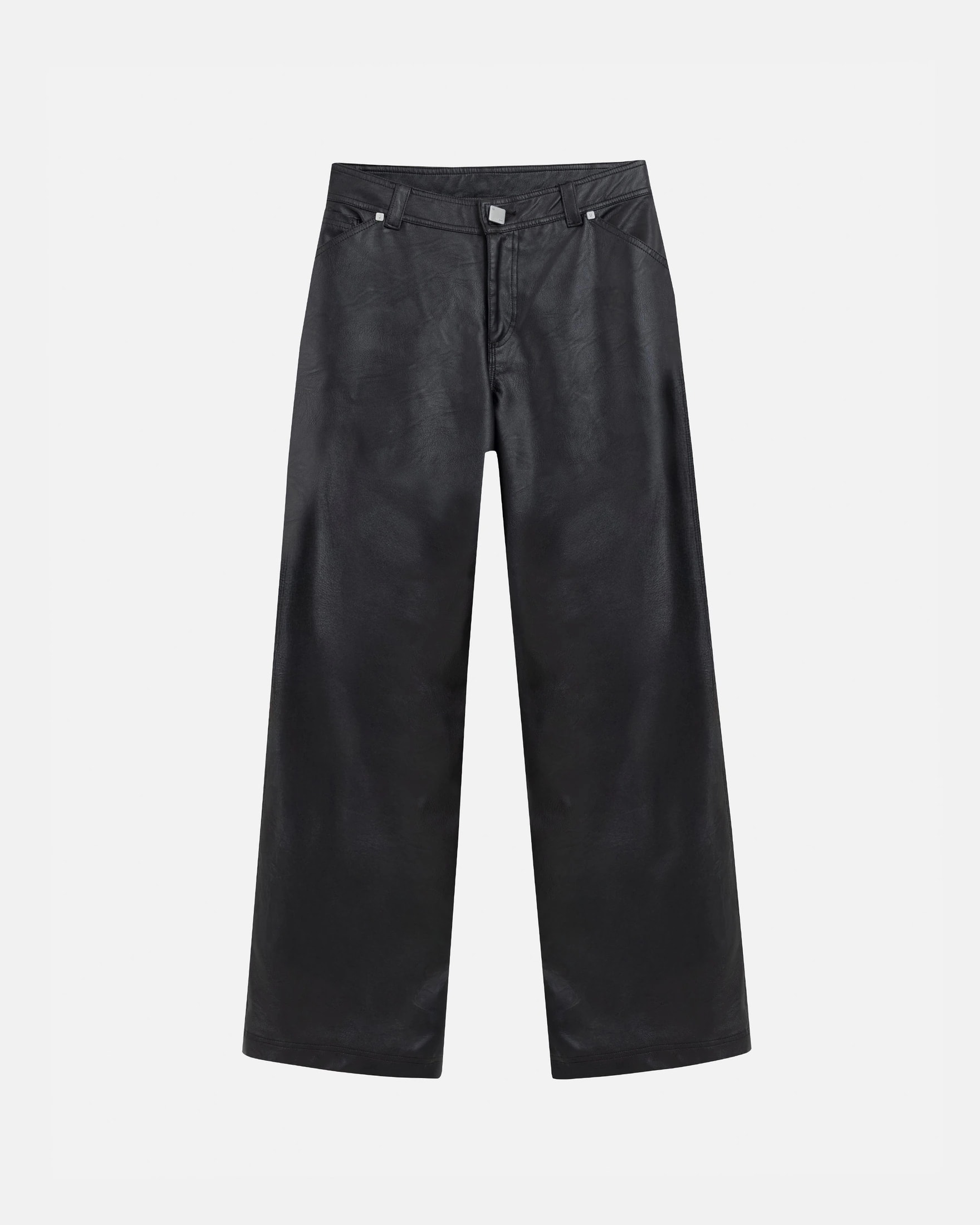 W Capsule Basic Pleather Wide Jeans Black - imagen 1