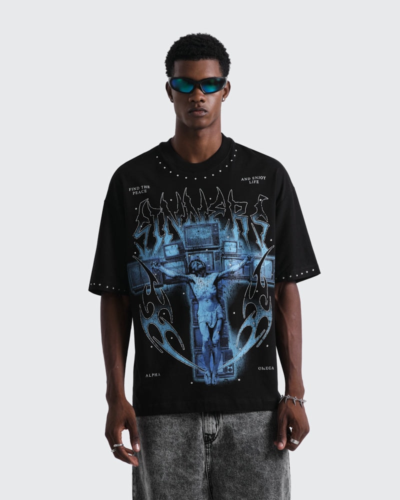 Camiseta Negra Oversize Alpha - imagen 1