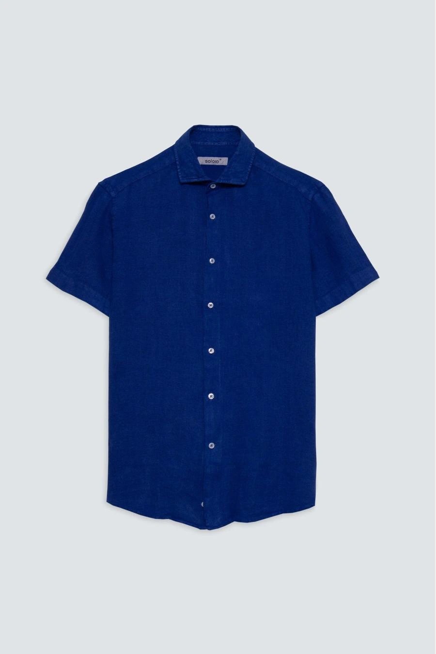 Men's linen shirt blue ink - imagen 1
