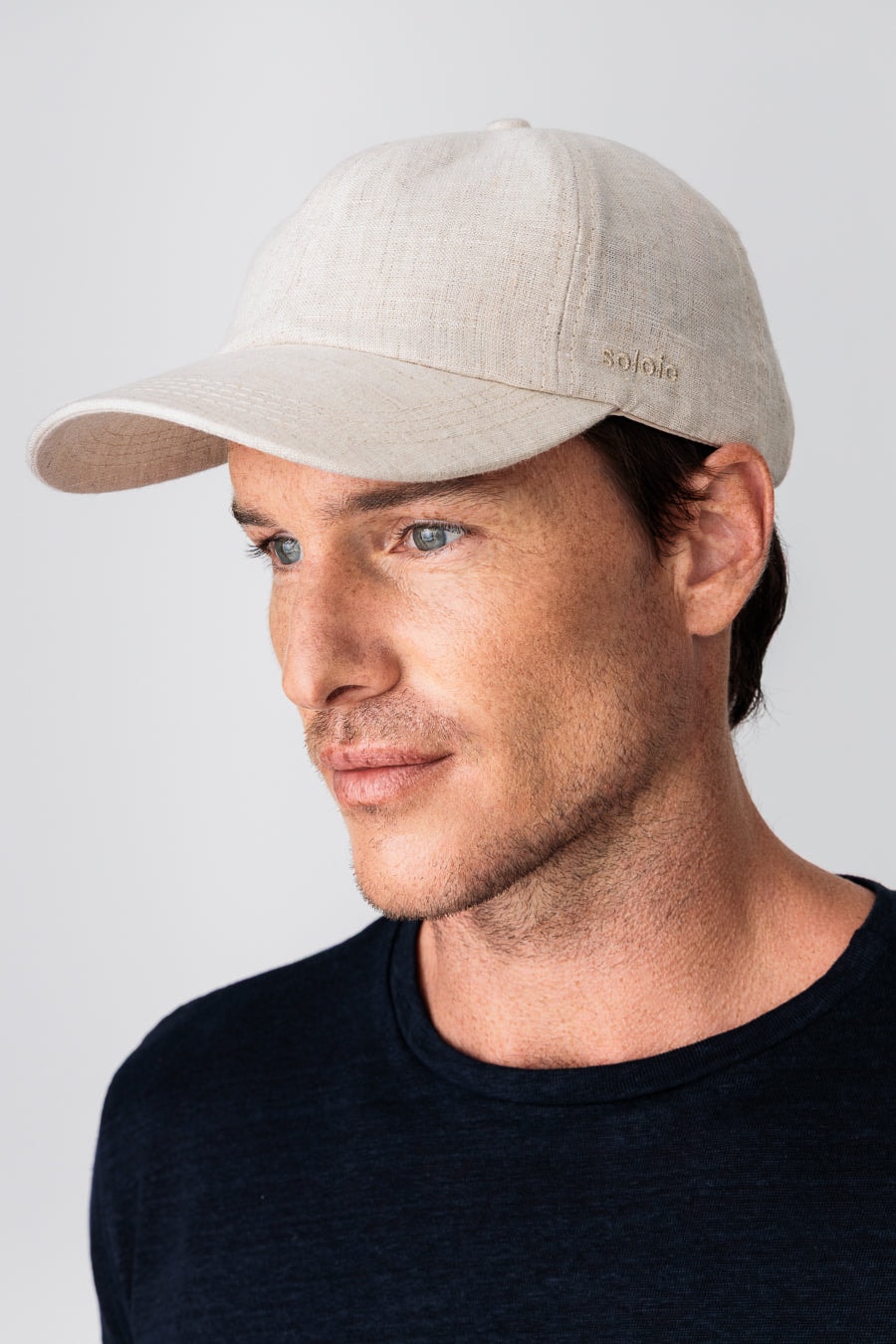 Men's linen cap beige - imagen 1