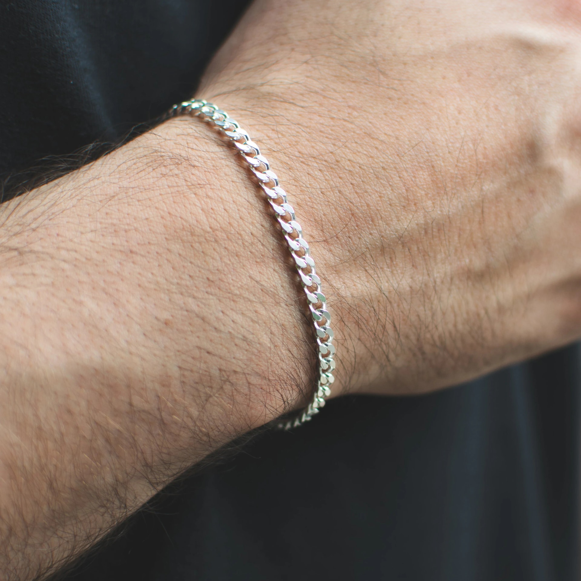 Pulsera Cubana 4mm Plata Ley 925 - imagen 1