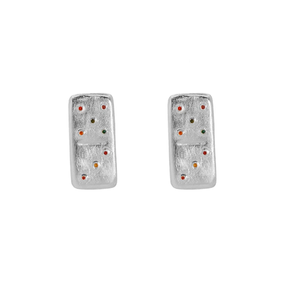 Aretes Dominó Mini Plata - imagen 1