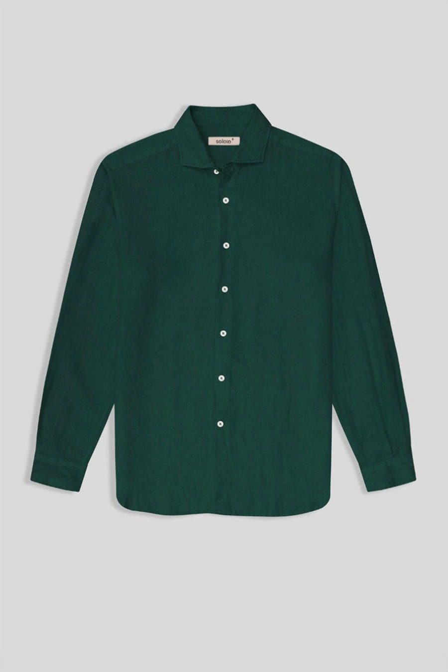 Men's linen shirt dark green - imagen 1