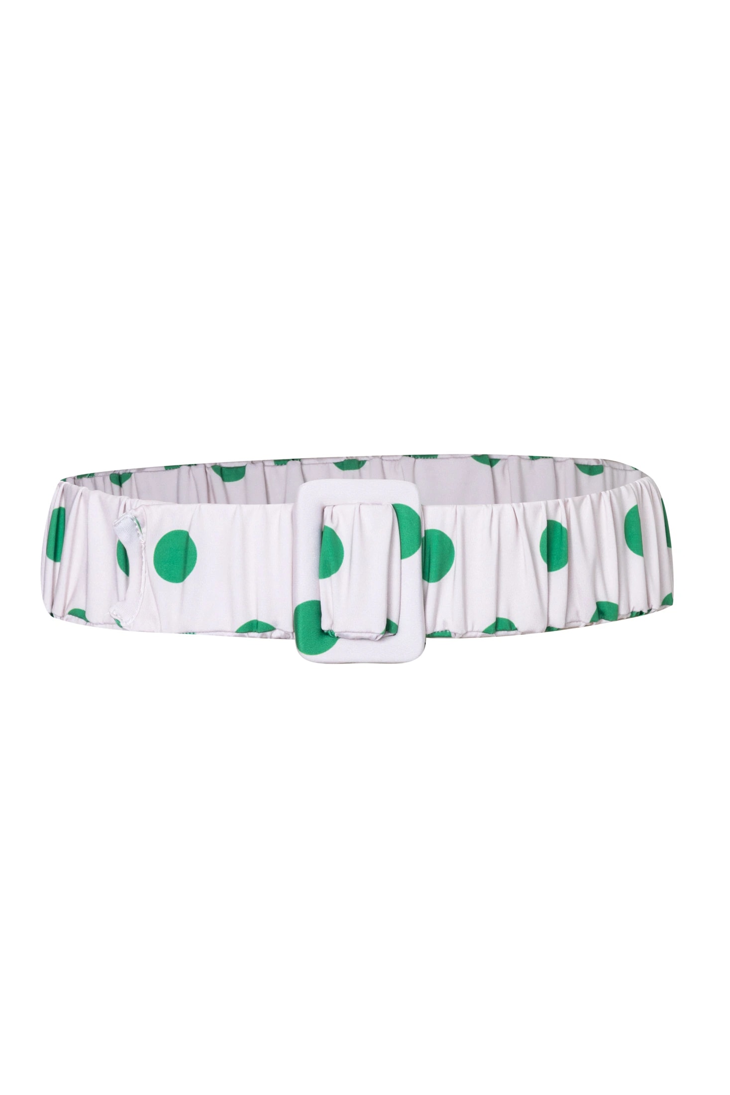 Ruched Belt / Green Polka - Ivory - imagen 1