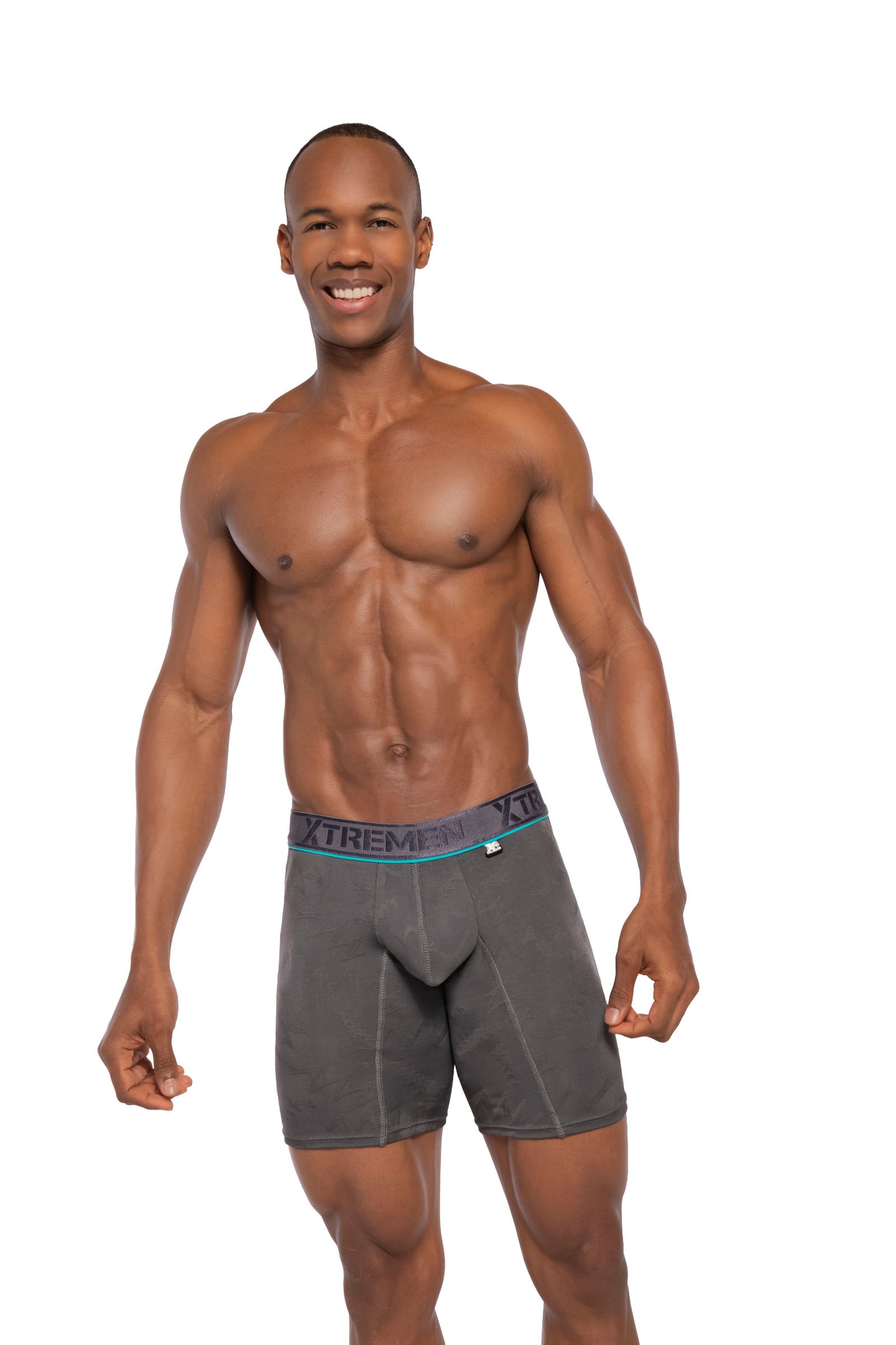 BOXER CLASICO LARGO MICROFIBRA JACQUARD ZAFIRO GRIS  OSC - imagen 1