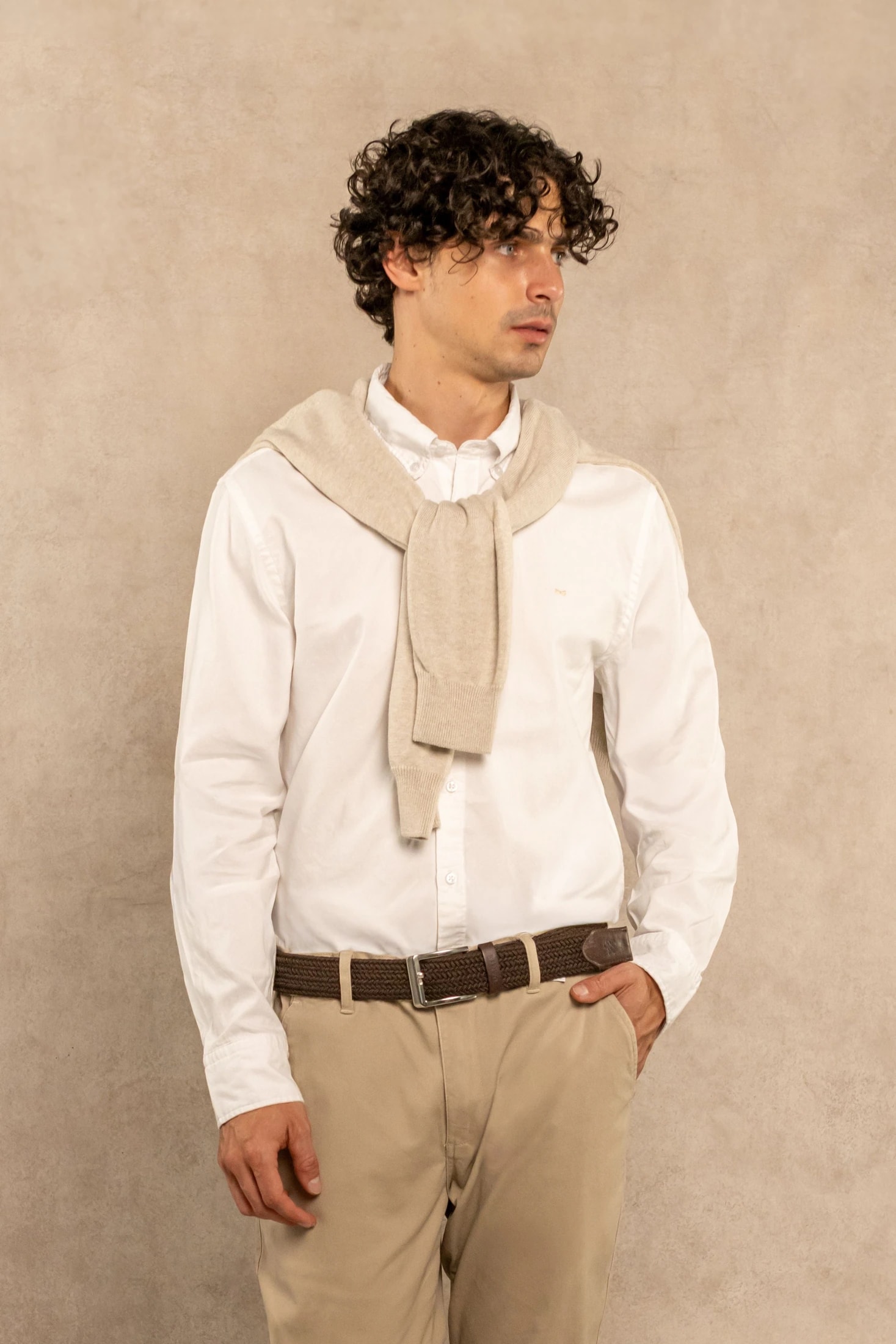 Camisa Antimanchas Oxford Blanco Logo Combinado - imagen 1
