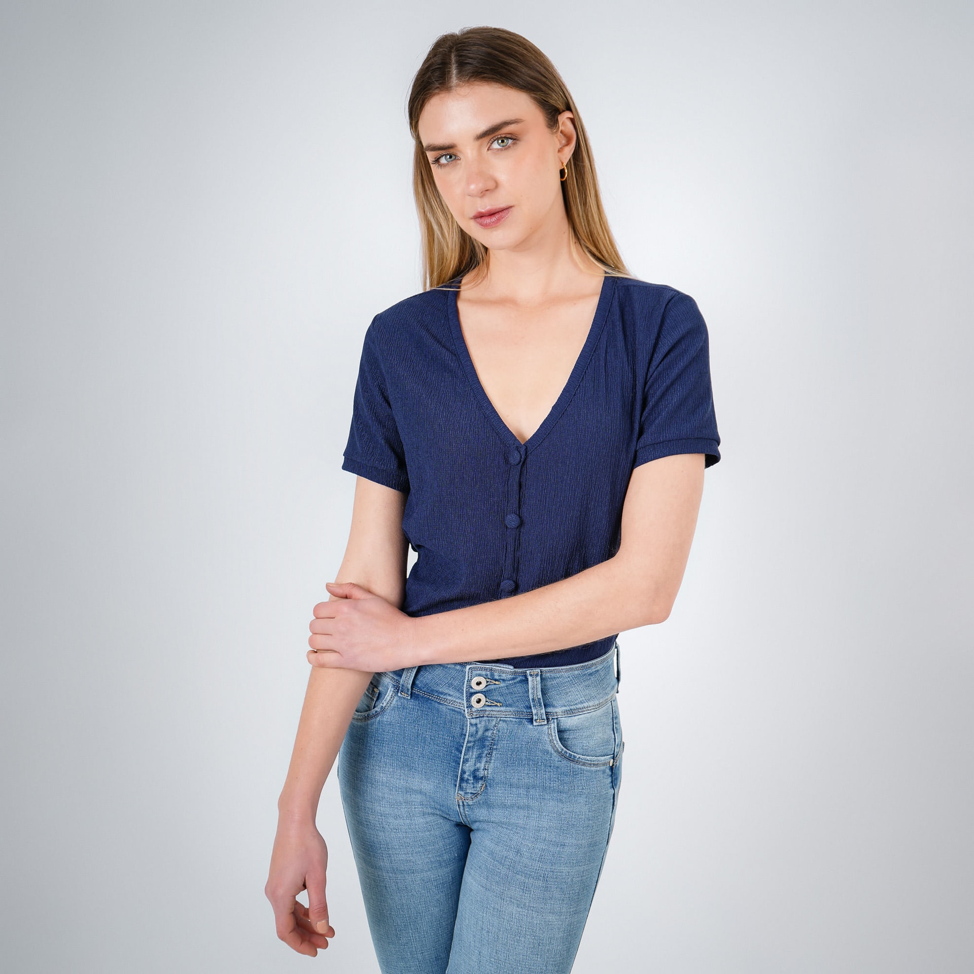 Camiseta Cuello V Manga Corta - imagen 1