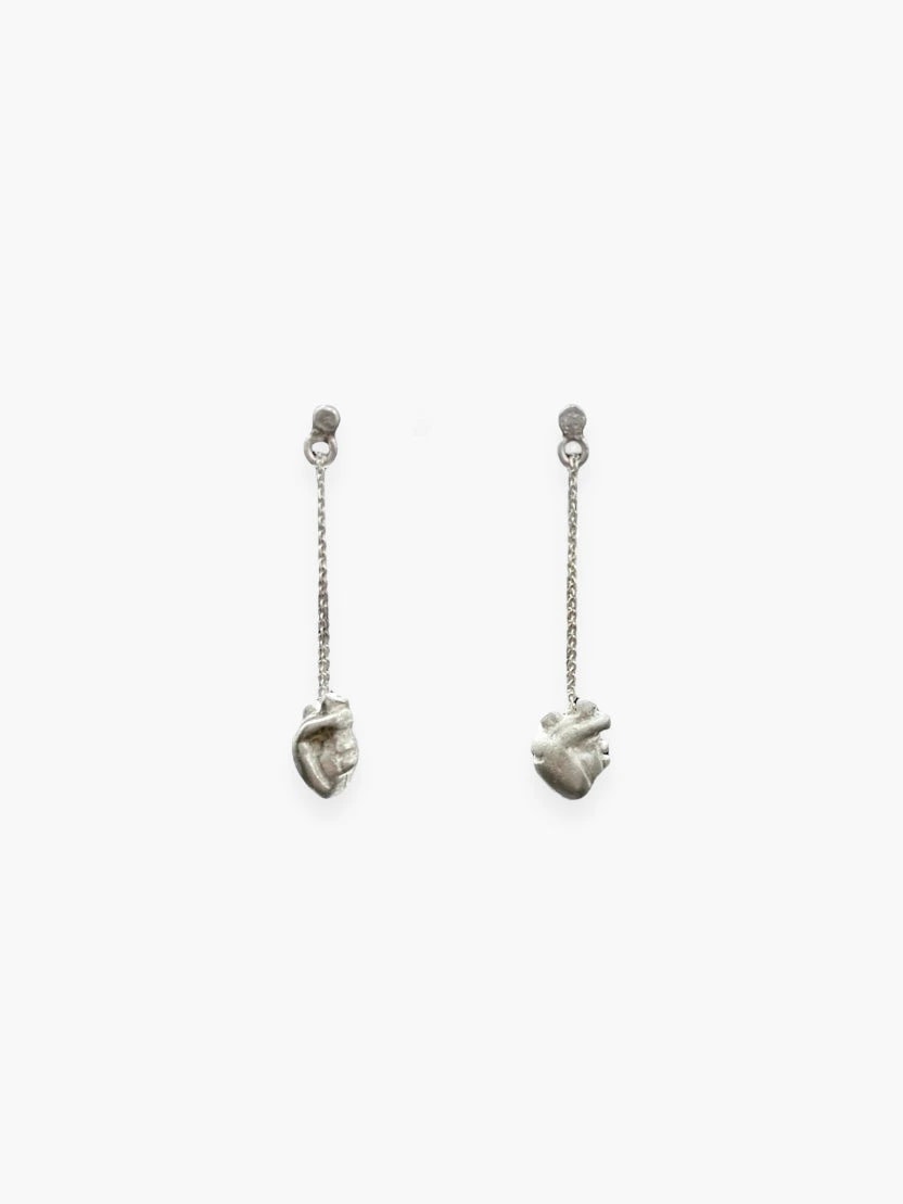 HEART CHAIN EARRING PAIR - imagen 1