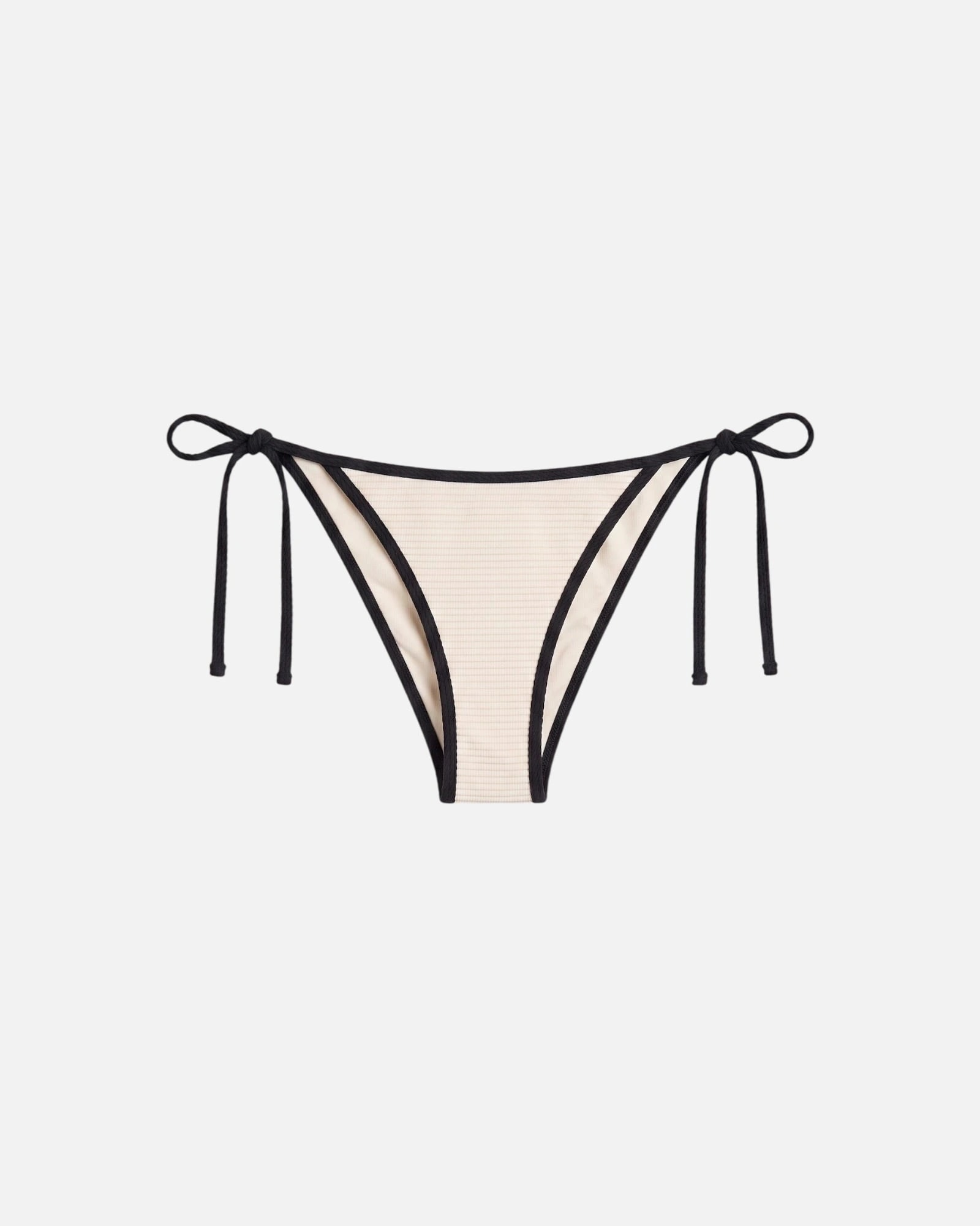 Bikini bottom con ribete en contraste y lazo / Marfil Negro - imagen 1