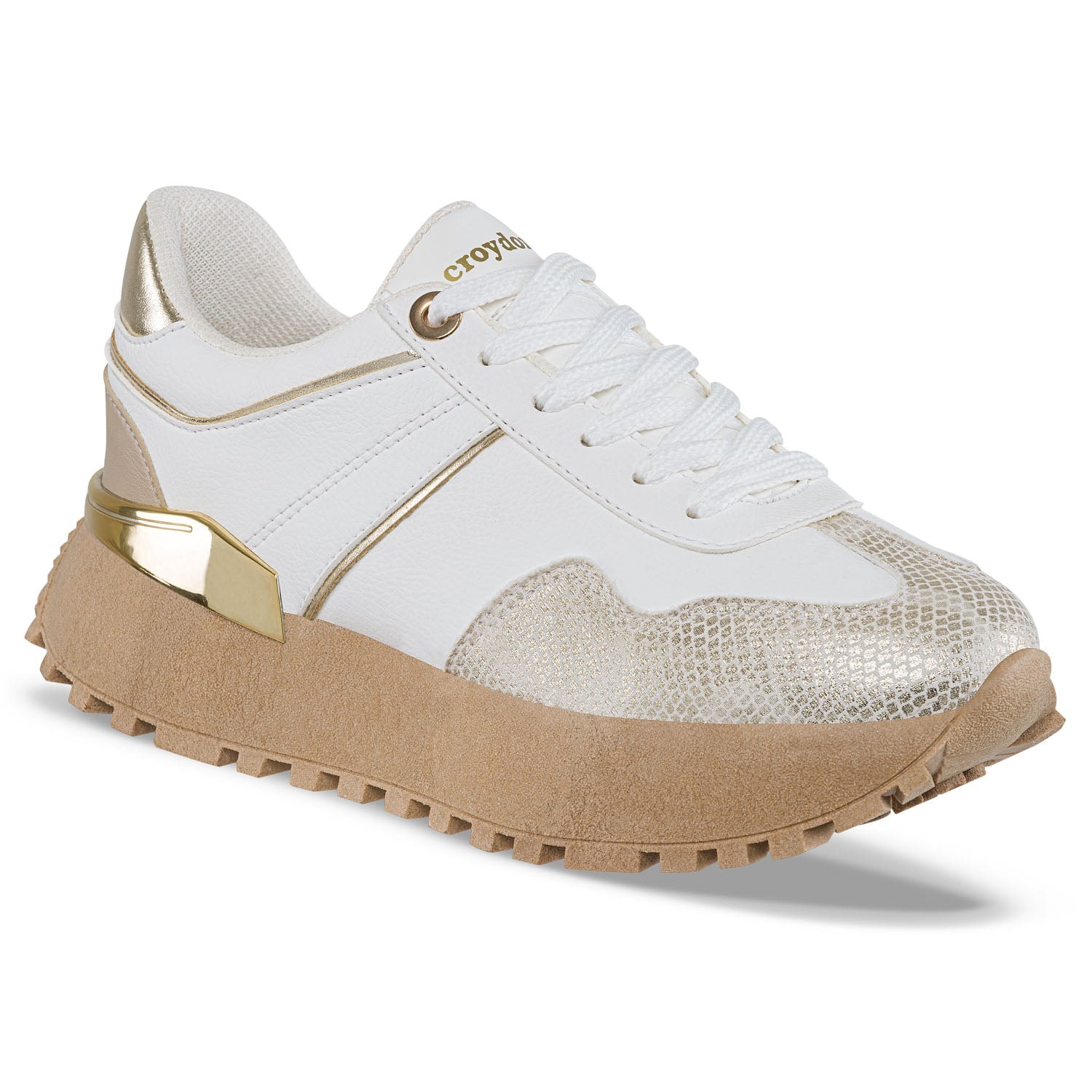 Tenis Urbanos Letizia Blanco-Oro Croydon para Mujer - imagen 1