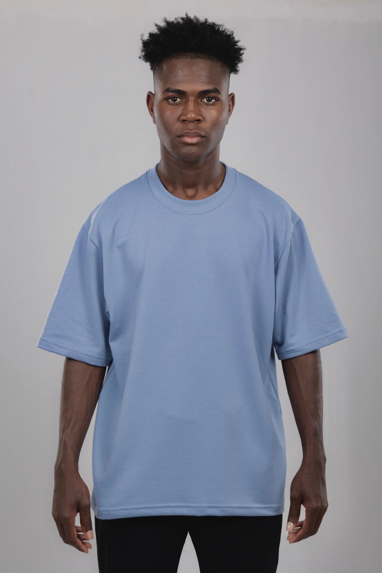 CAMISETA OVERSIZE 14082 GRIS AZULADO BASICA SVG - imagen 1