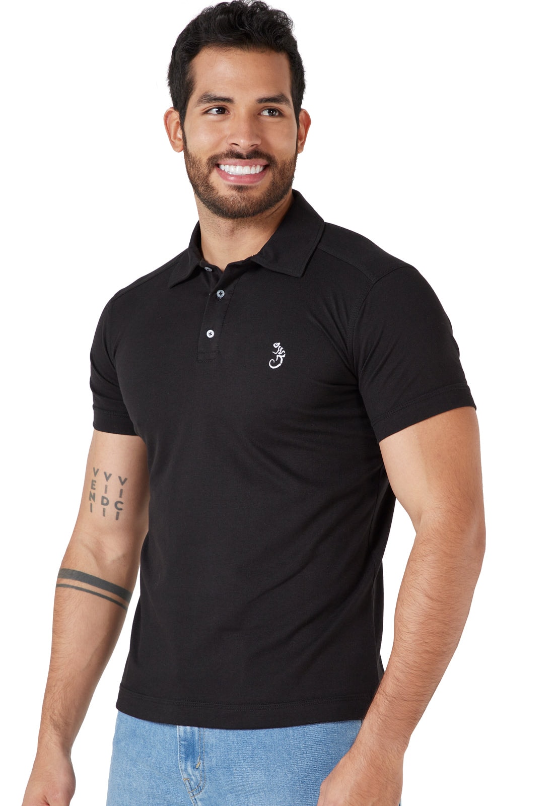 Camiseta tipo polo negra - imagen 1