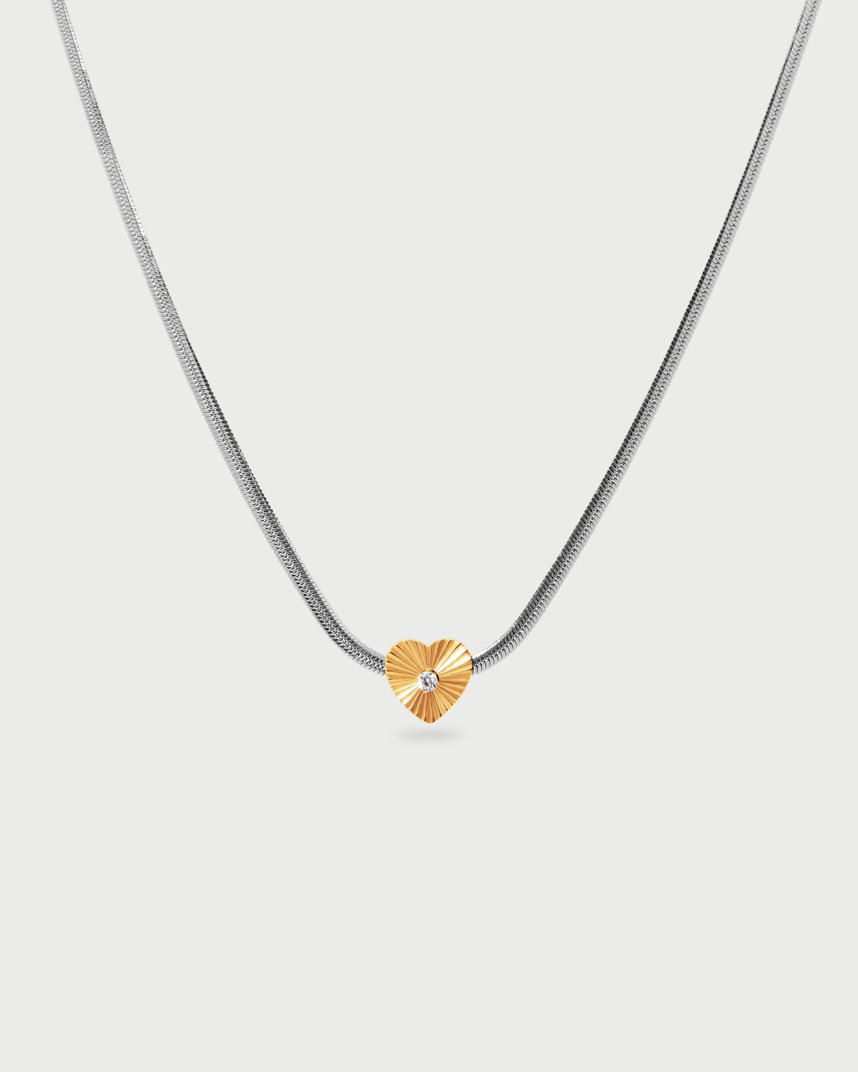 Collar Silver Corazón Oro - imagen 1