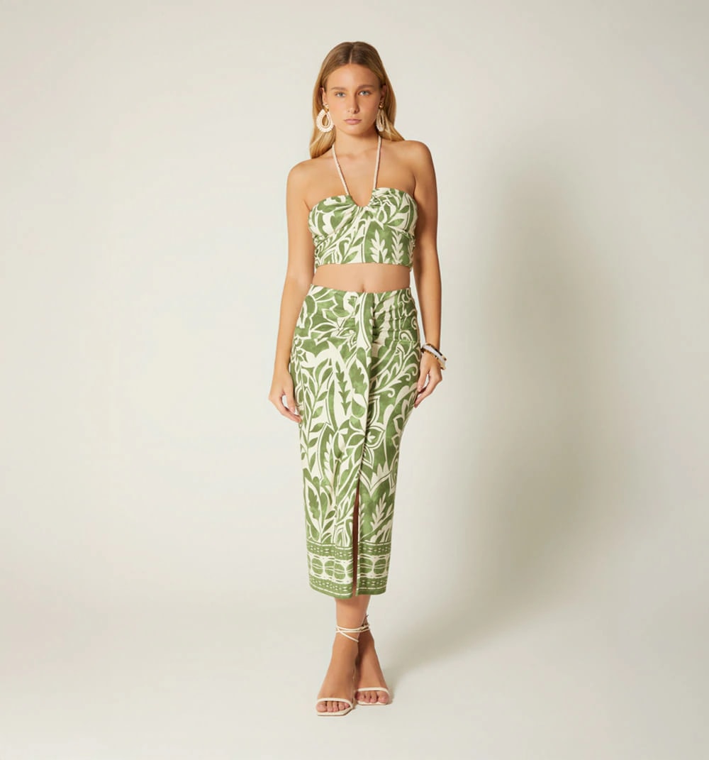 Crop top con amarre en cordon - imagen 1