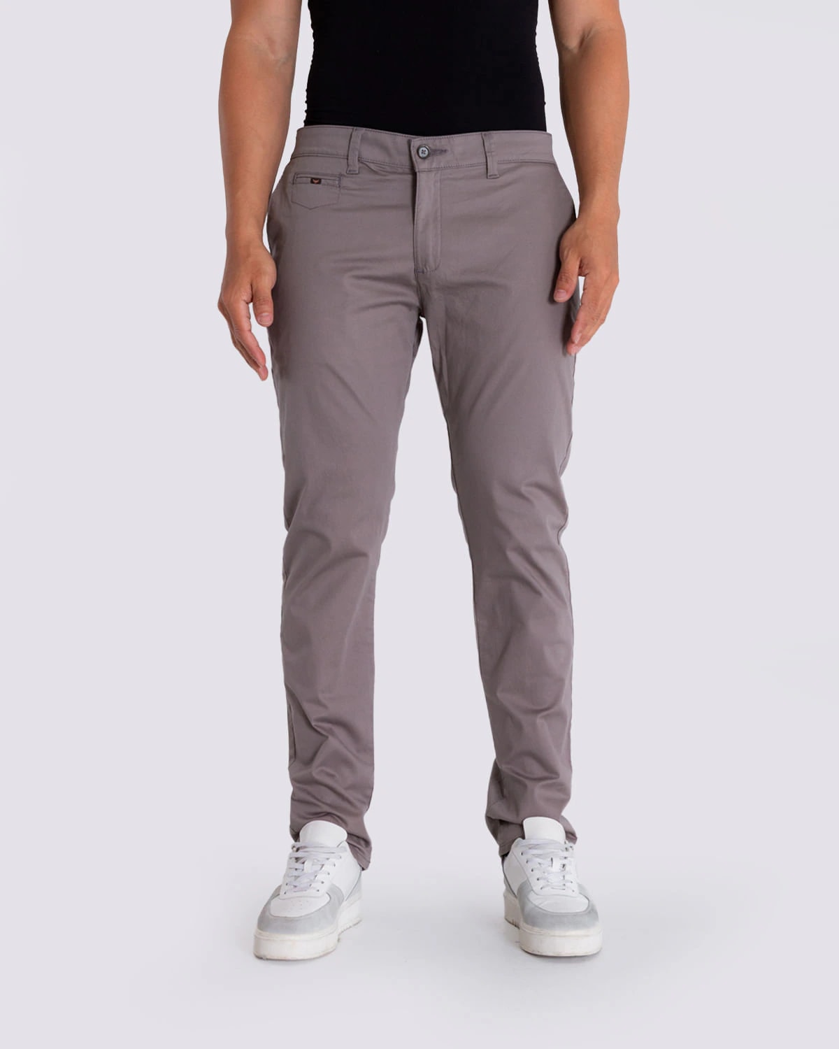 Pantalon regular gris para hombre - imagen 1