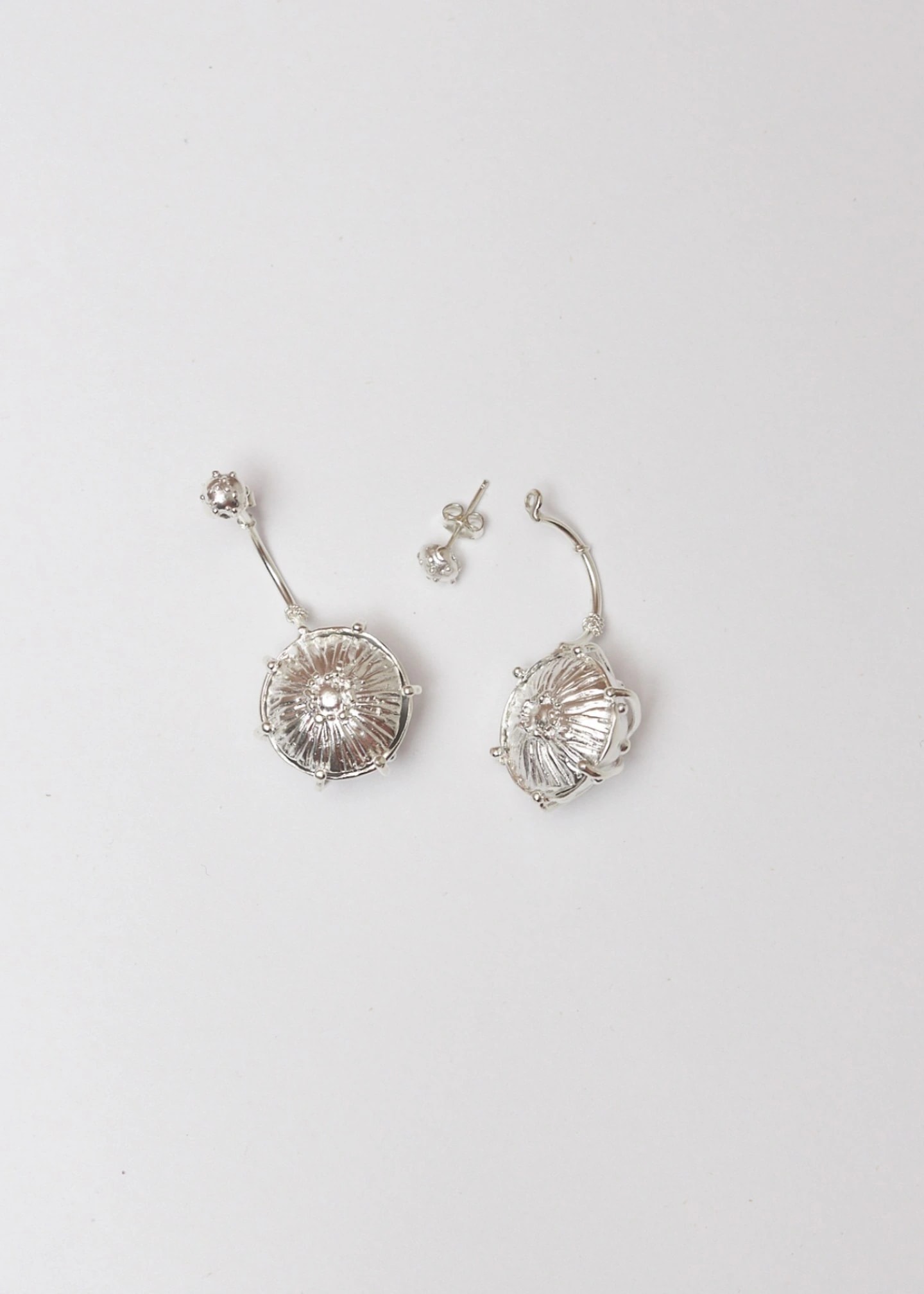 Aretes maxi sombrerito plata - imagen 1