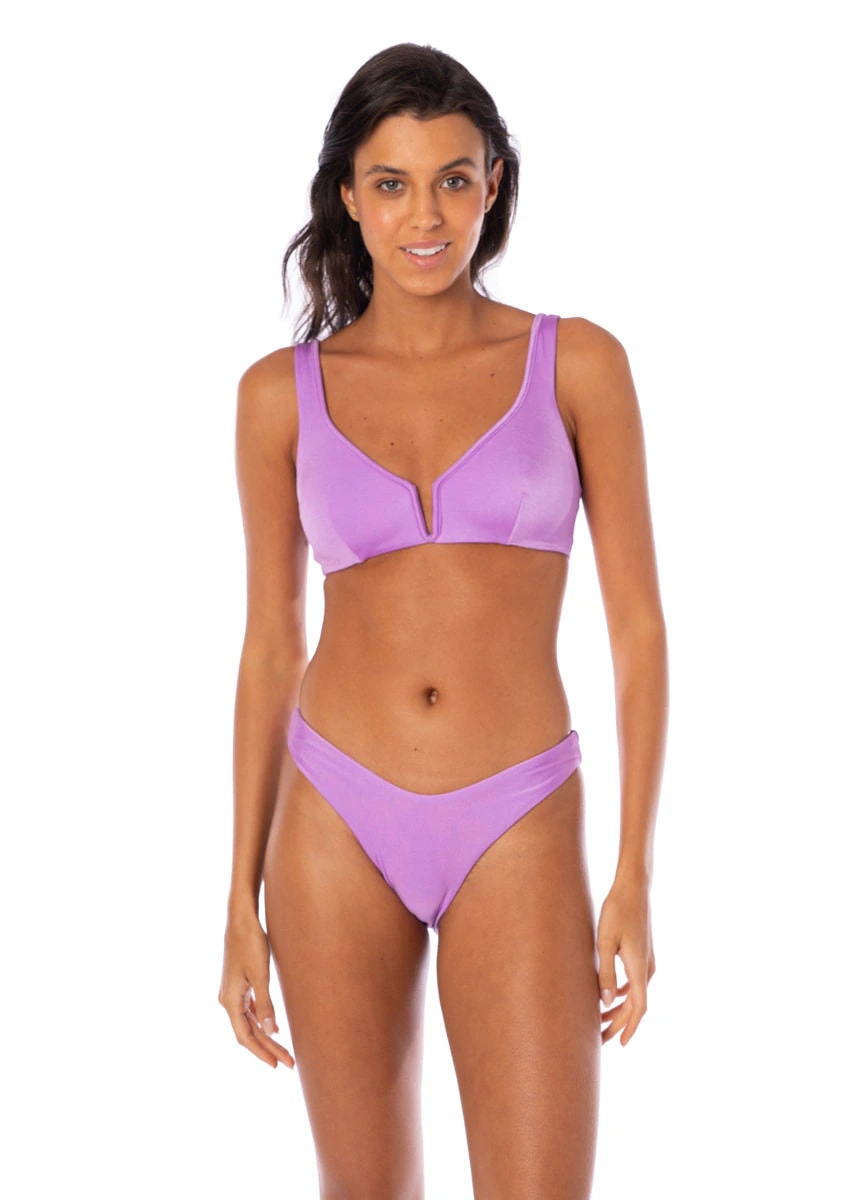 Maaji Metallic Lilac Victoria V Wire Bralette Bikini Top - imagen 1
