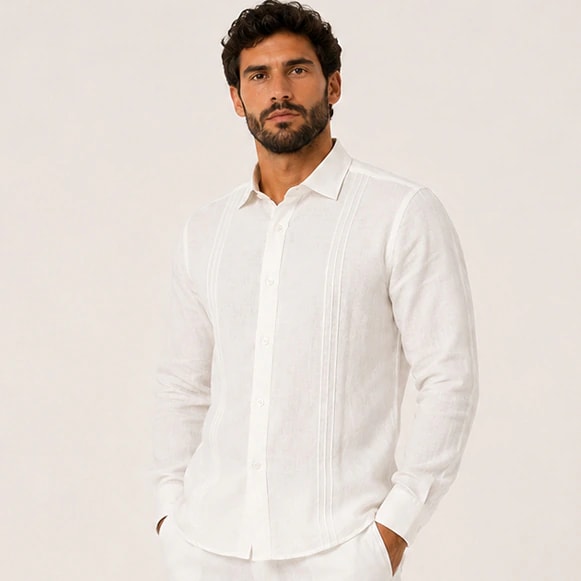 GUAYABERA ML 100% LINO HOMBRE - imagen 1