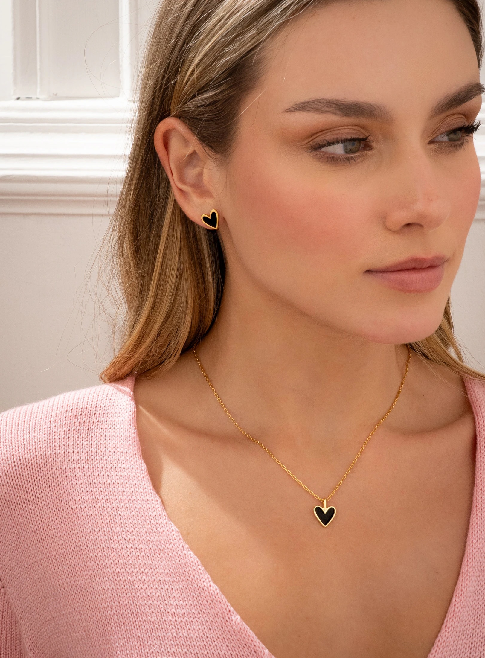 Set Collar + Aretes Corazón - imagen 1