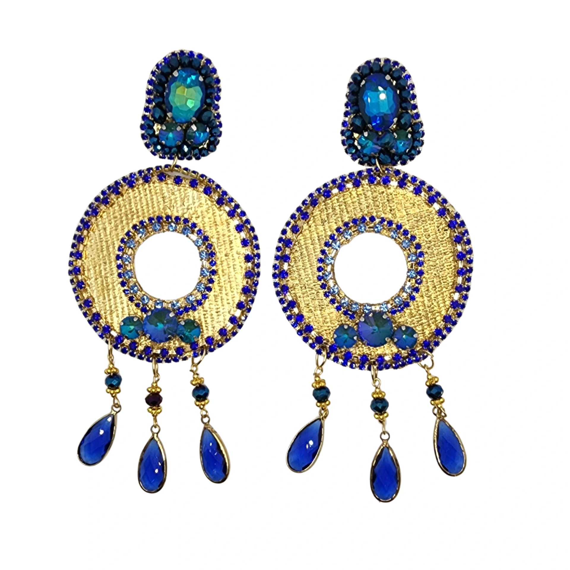 Blue Whole Moon Earrings - imagen 1