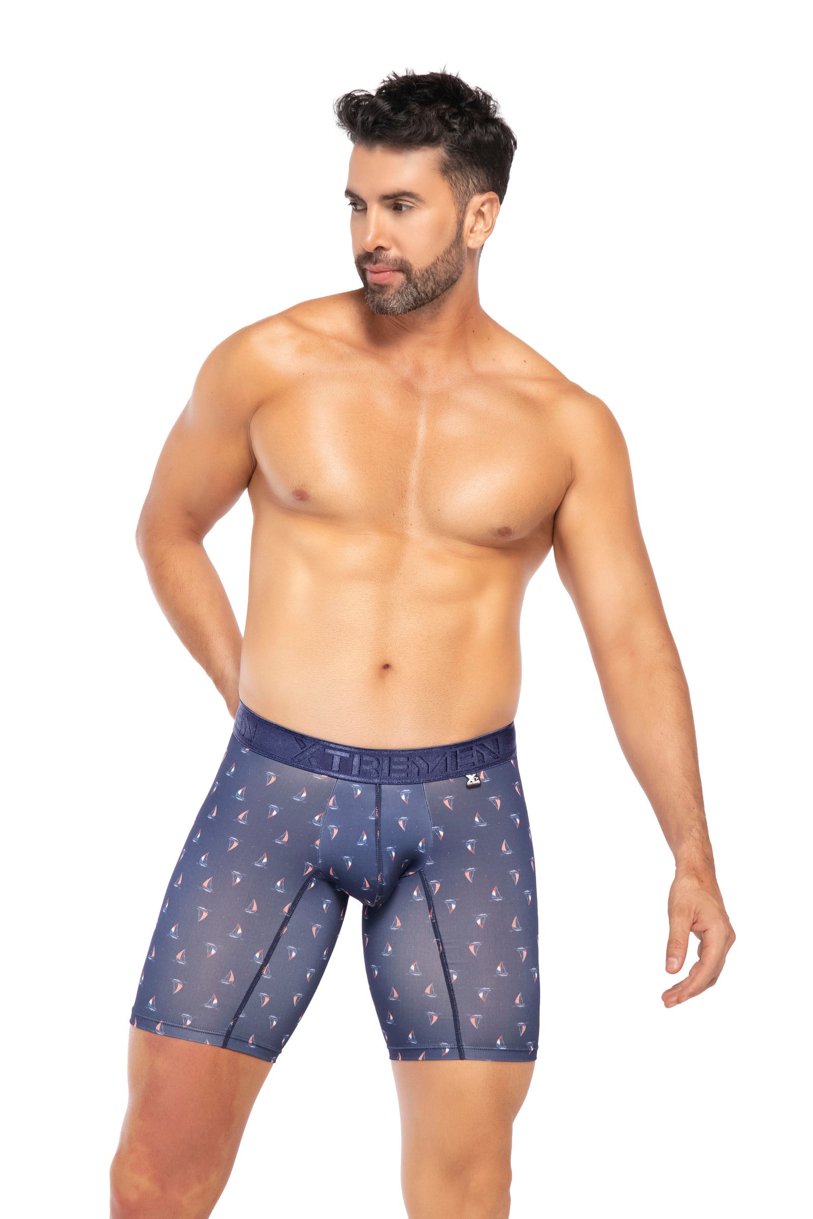 BOXER CLÁSICO LARGO MICROFIBRA SUBLIMADO VELERO AZUL OSC - imagen 1