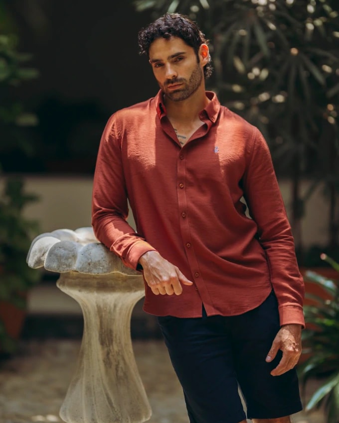 Camisa Terracota en rayón - imagen 1