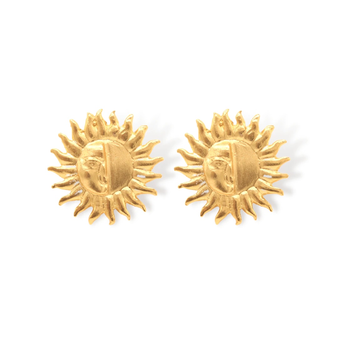 Aretes de sol media cara plana grande - imagen 1