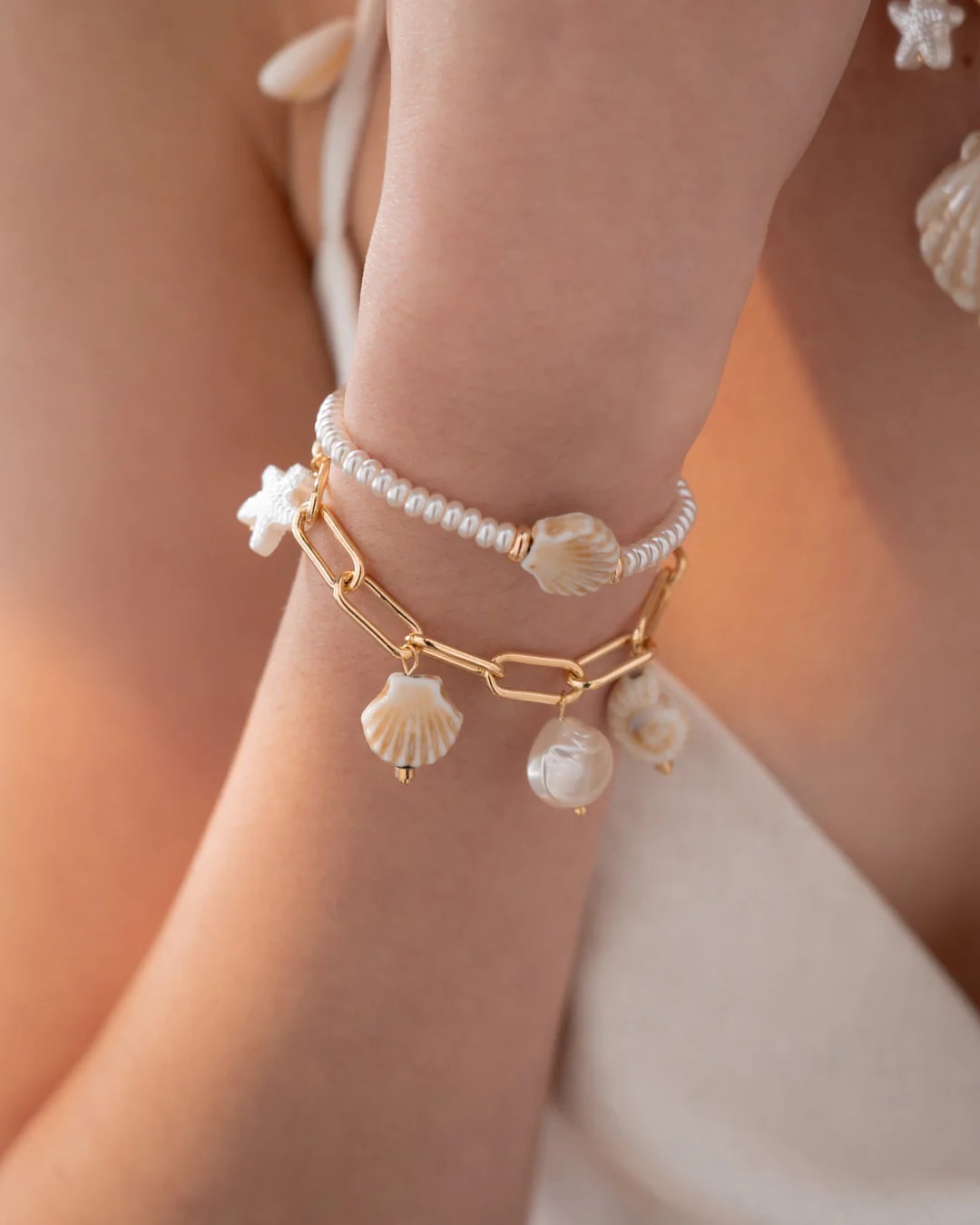 Pulsera 2 en 1 Caracoles + Aretes - imagen 1