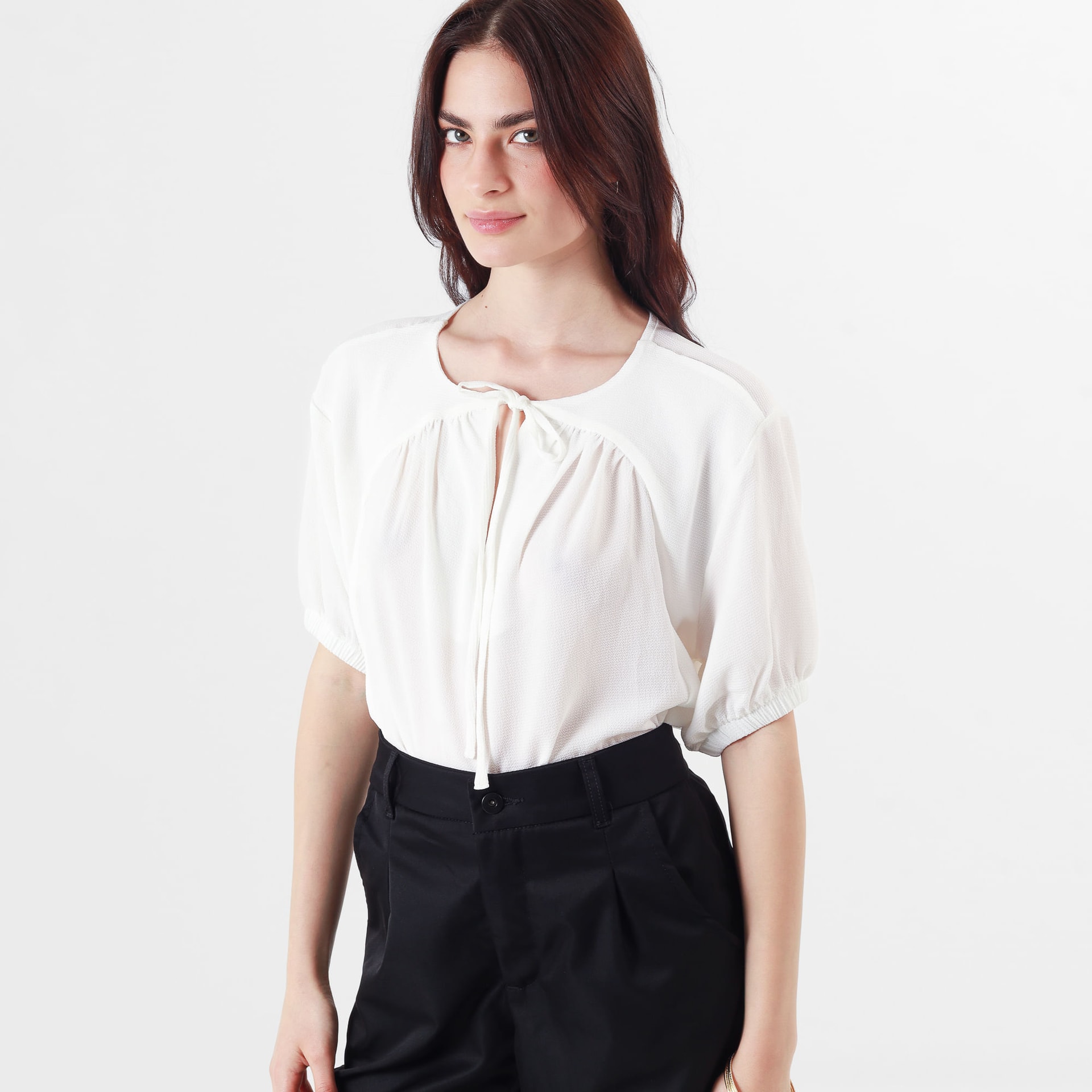 Blusa Cuello Redondo Manga 3Cuartos - imagen 1