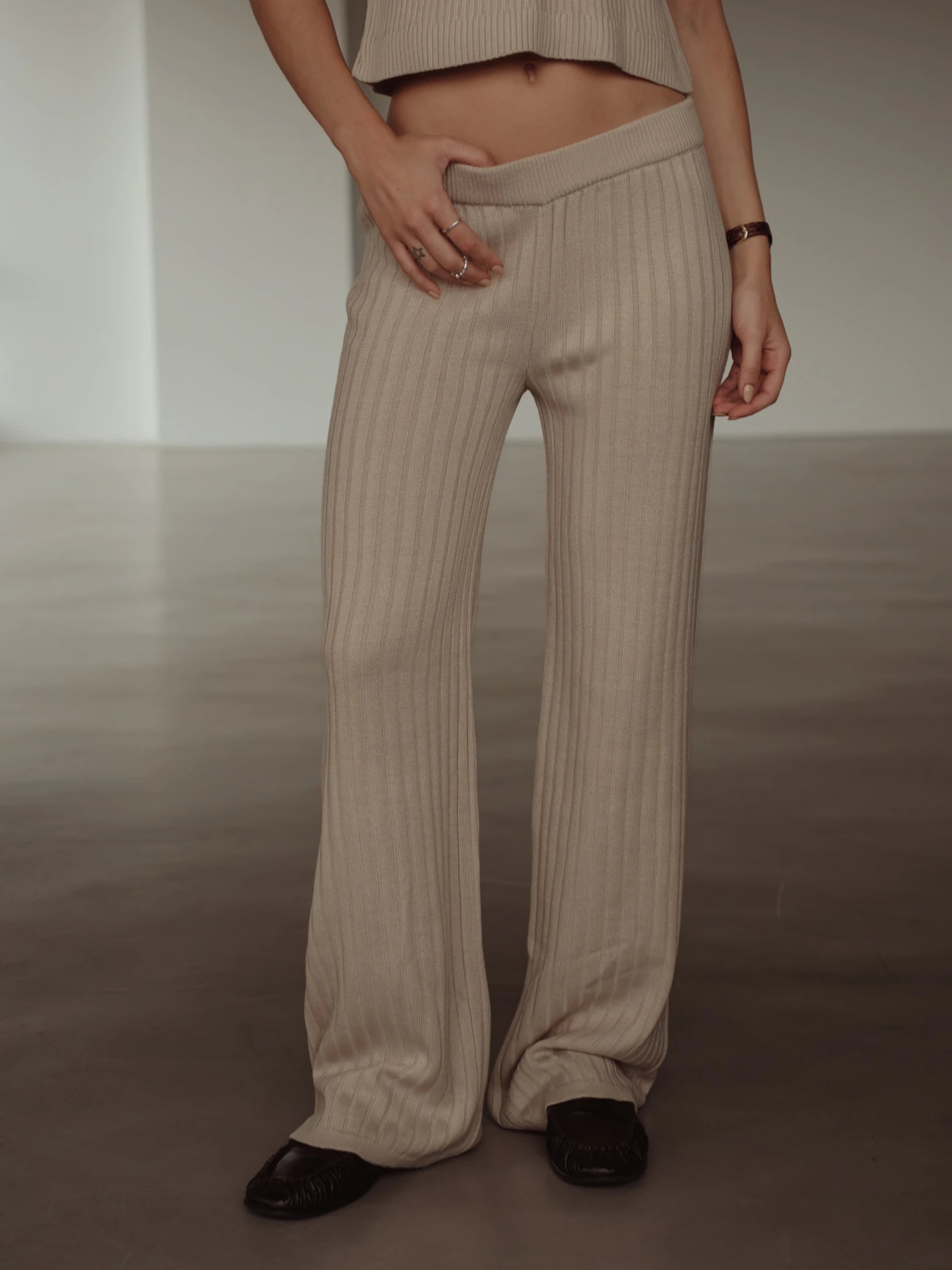 SAUNA KNIT PANTS - NATURAL - imagen 1