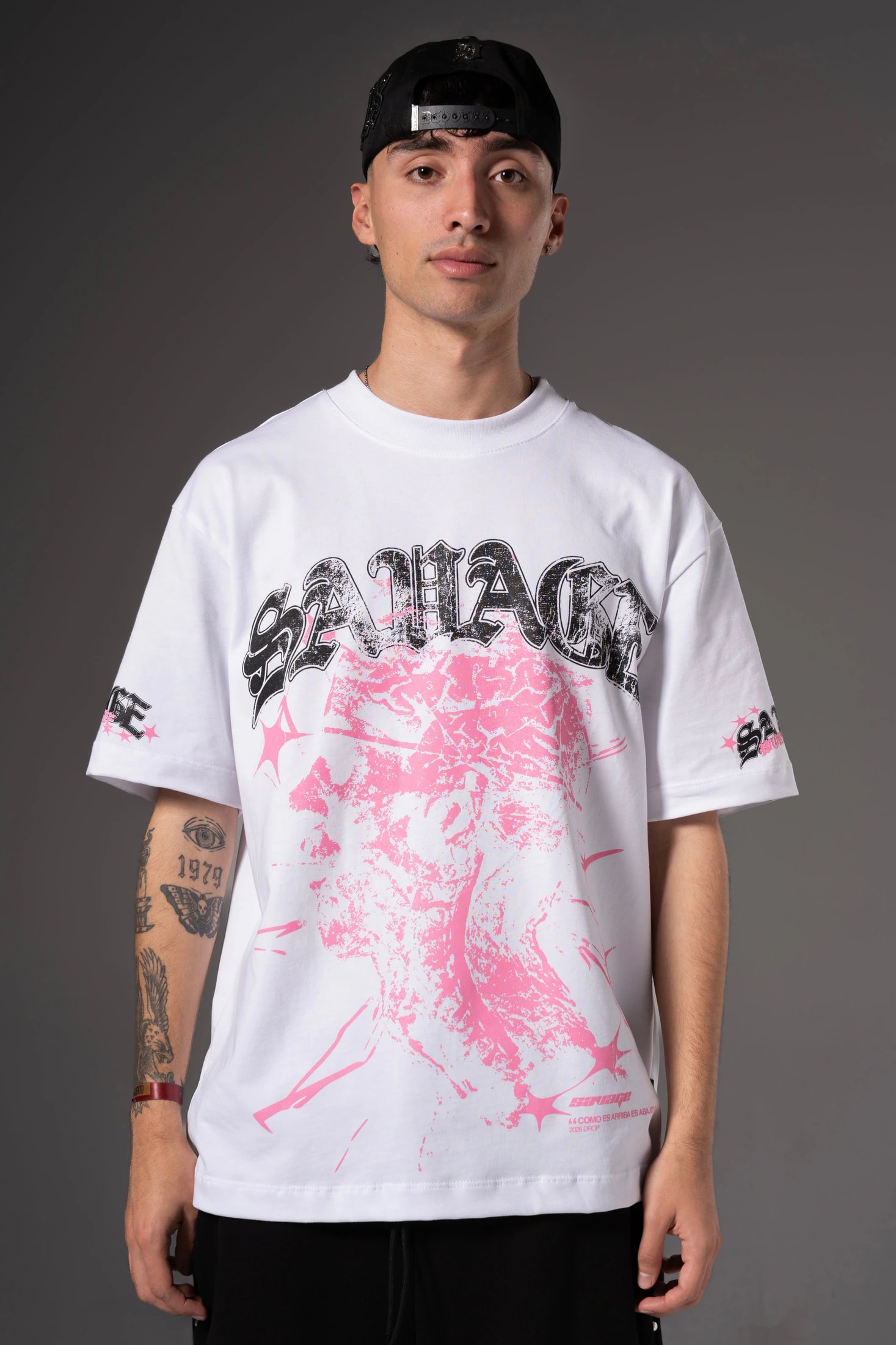 Camiseta Oversize Help rosa savage  250 gramos 14653 - imagen 1